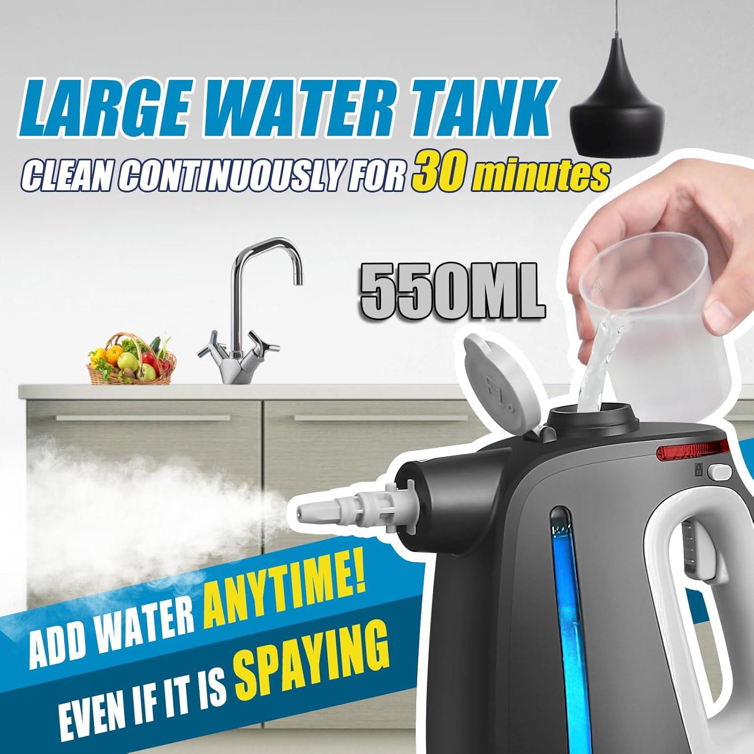 Limpiador de vapor portátil Opstrava 1350W 550ml multiusos