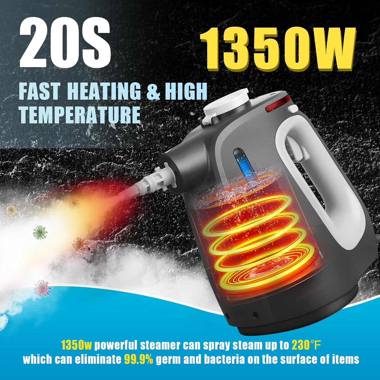 Limpiador de vapor portátil Opstrava 1350W 550ml multiusos