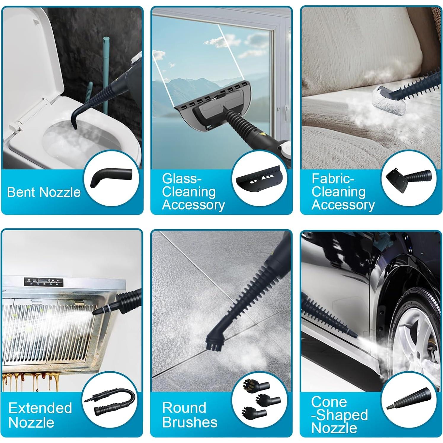 Limpiador de vapor portátil Opstrava 1350W 550ml multiusos