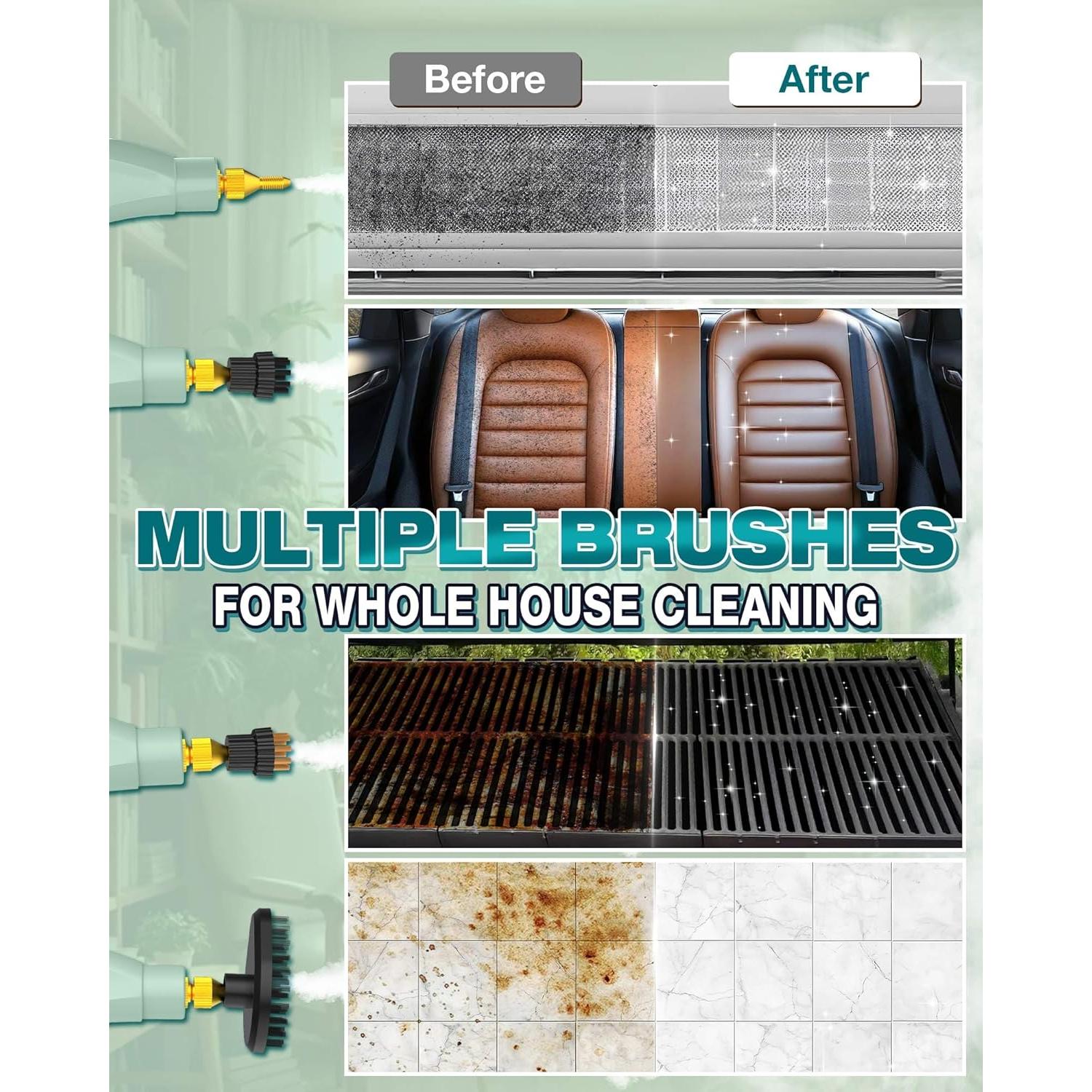 Limpiador de Vapor VortexPeak 2500W 1100ml 6 Niveles Verde