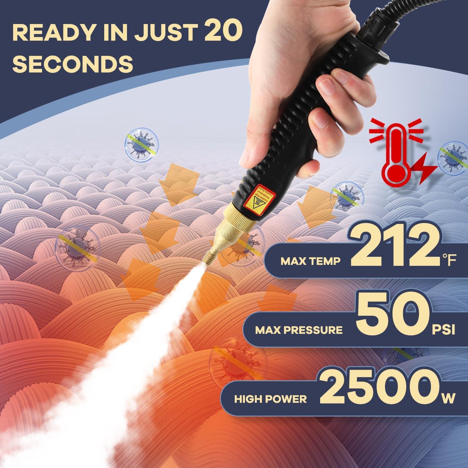 Limpiador a Vapor Portátil Moongiantgo 2500W 1L Rojo