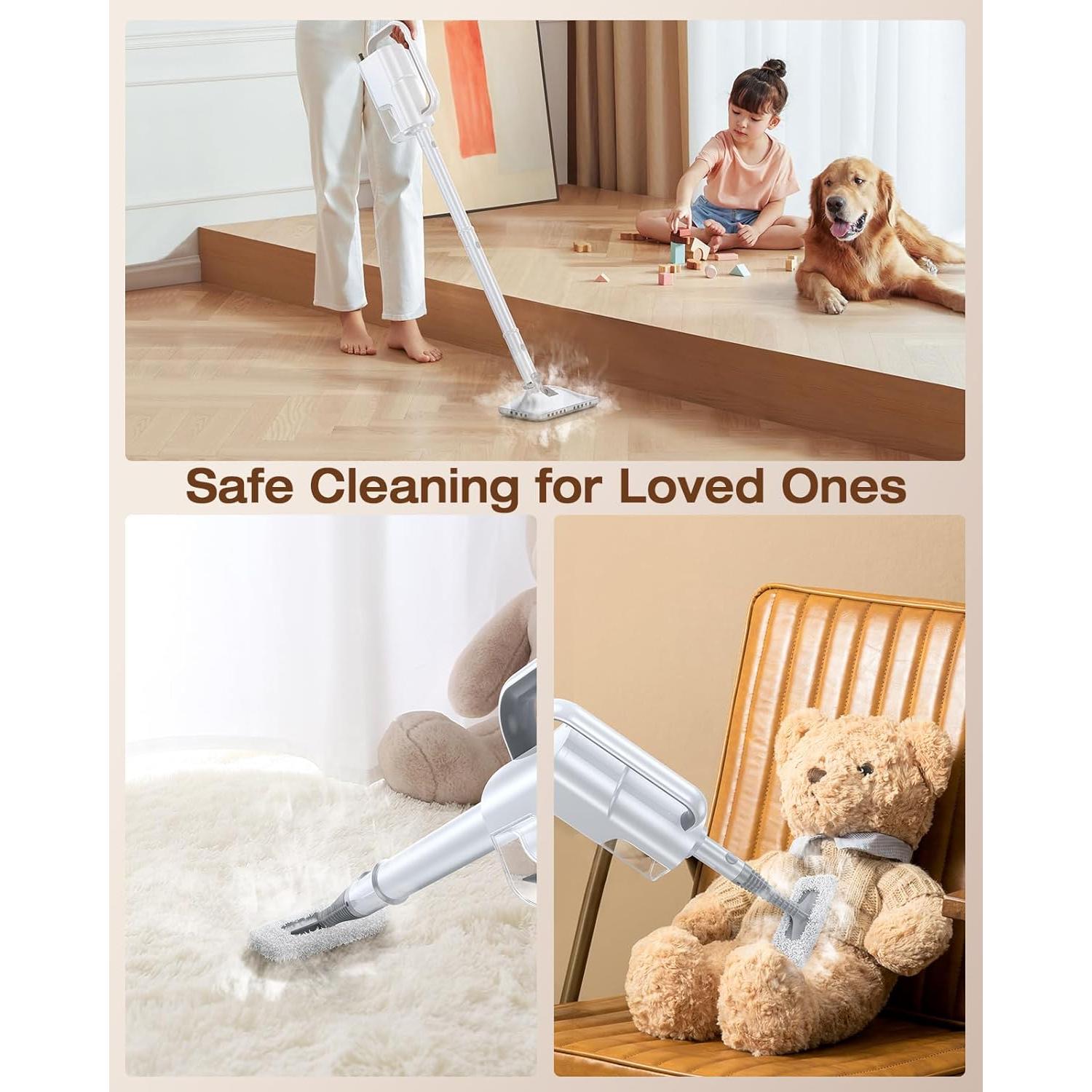 Mopa de Vapor LABIGO KS-7883 10-en-1 350ml 1200W Blanco