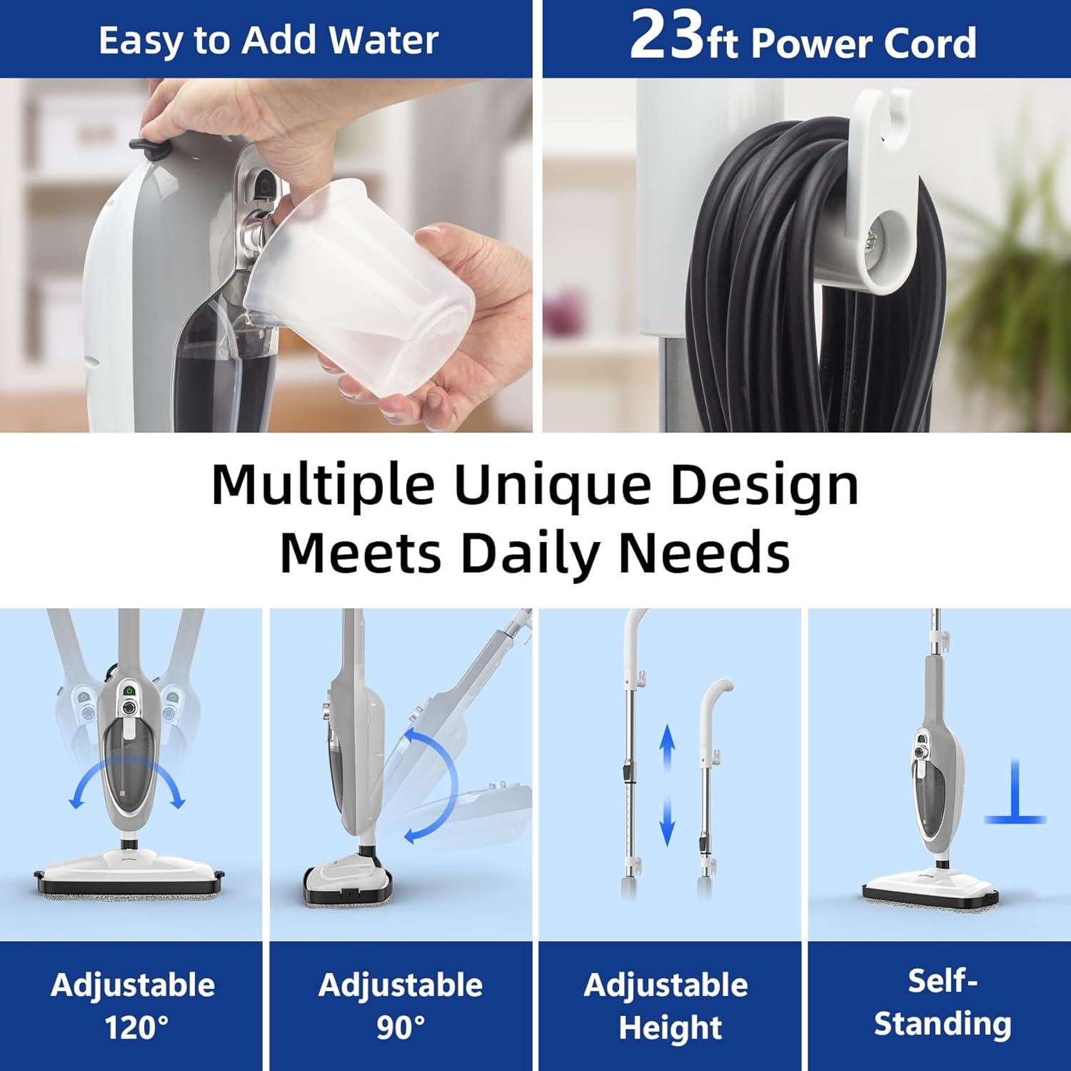 Mopa de Vapor GorFanty GF-6610 10 en 1 Portátil 300ml