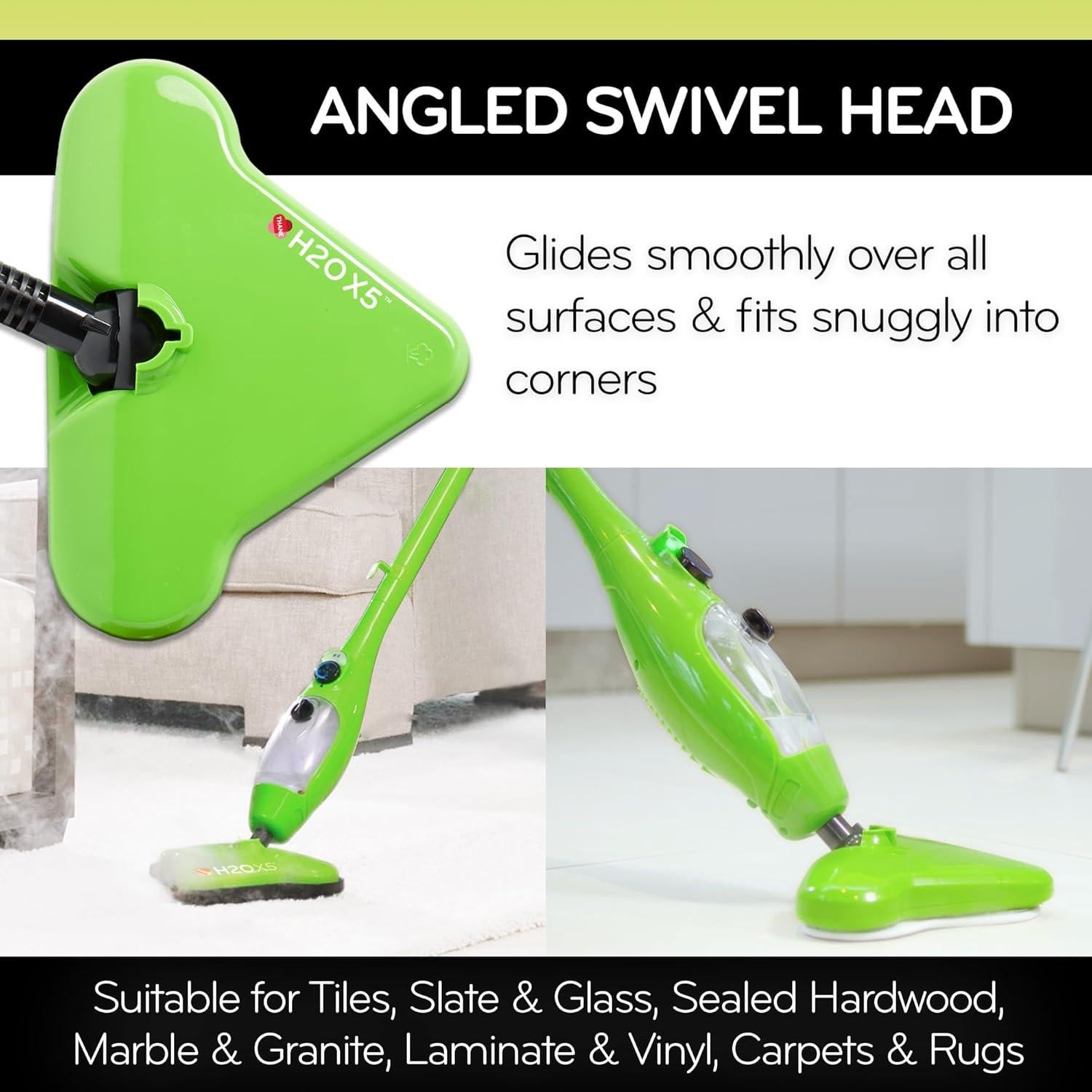 Mopa de Vapor H2O X5 5-en-1 Multiusos 1300W Altura Ajustable