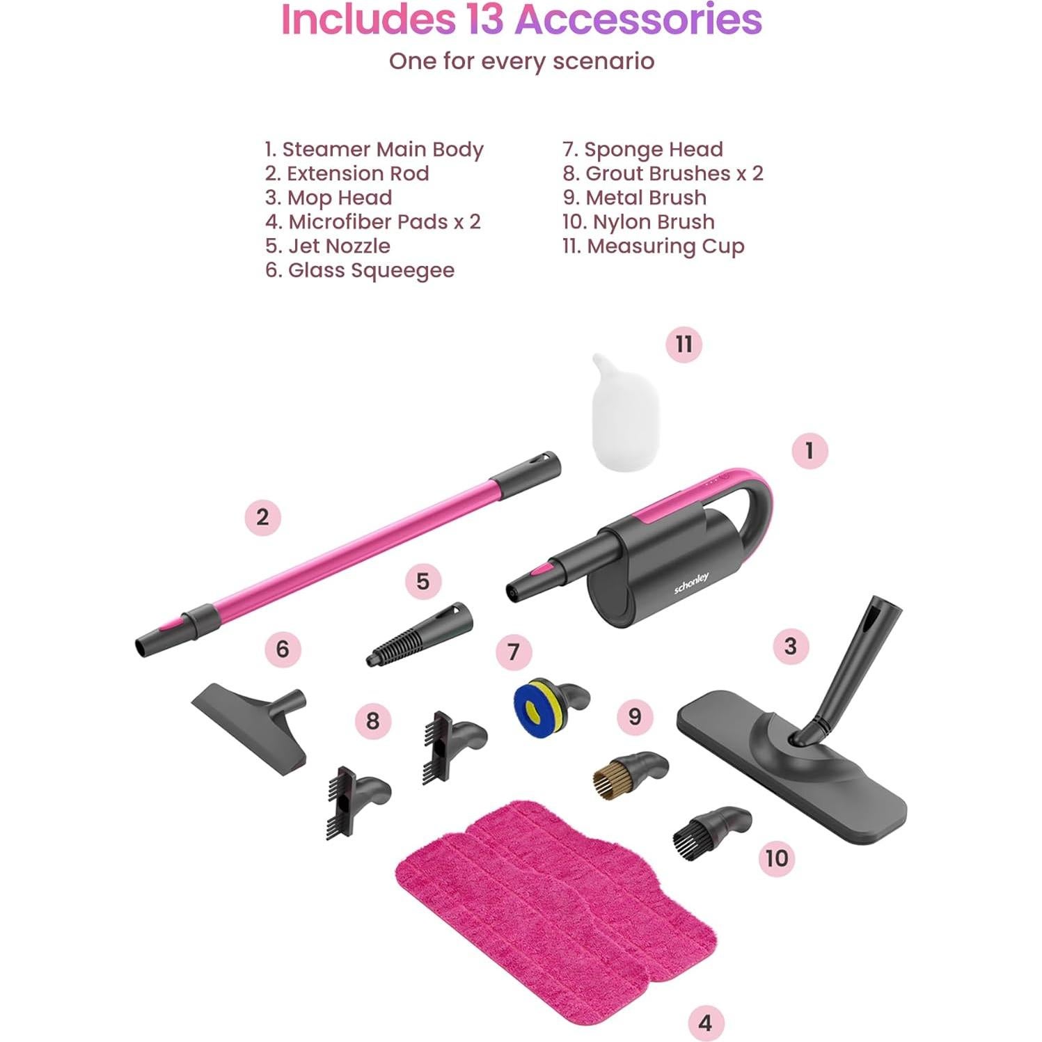 Limpiadora de Vapor Schenley 7 en 1 Desmontable 1200W