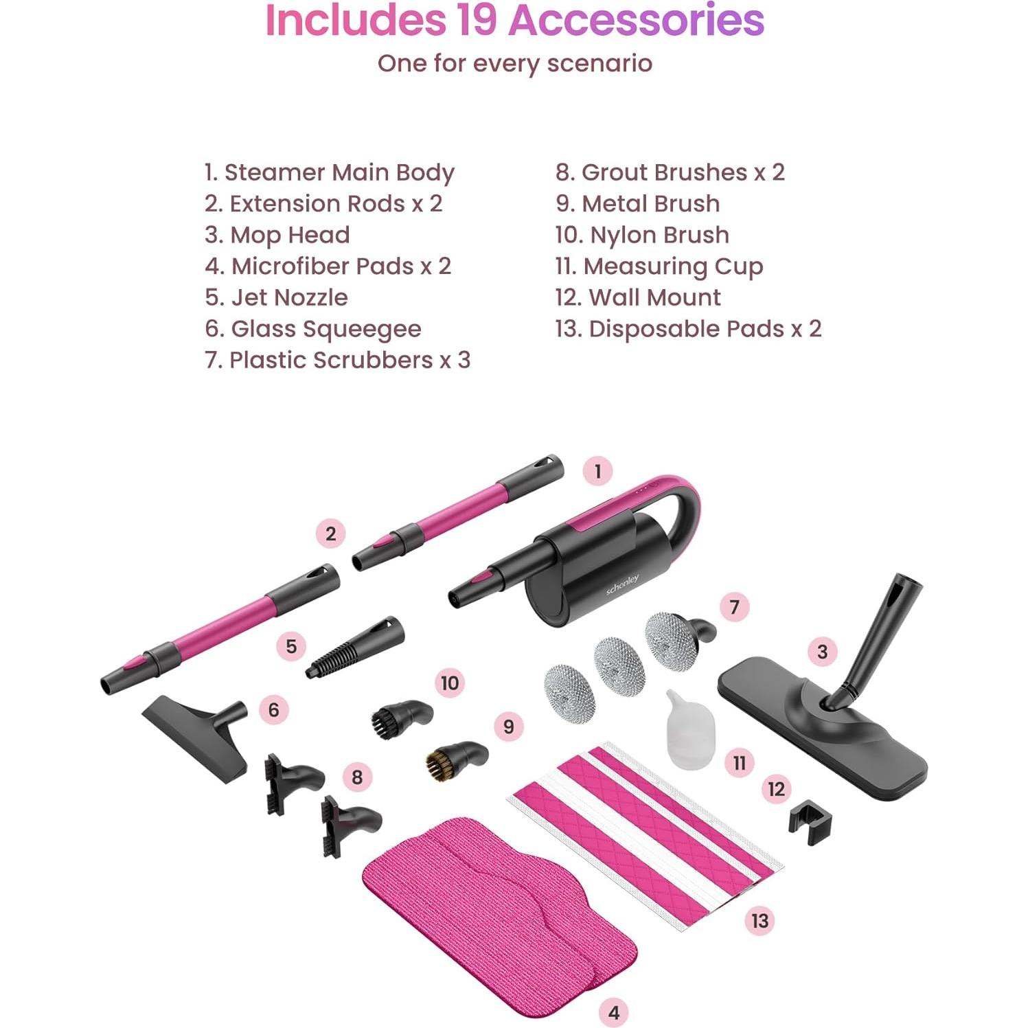 Mop de Vapor Schenley 10-en-1 Doble Varilla 1200W 120°C