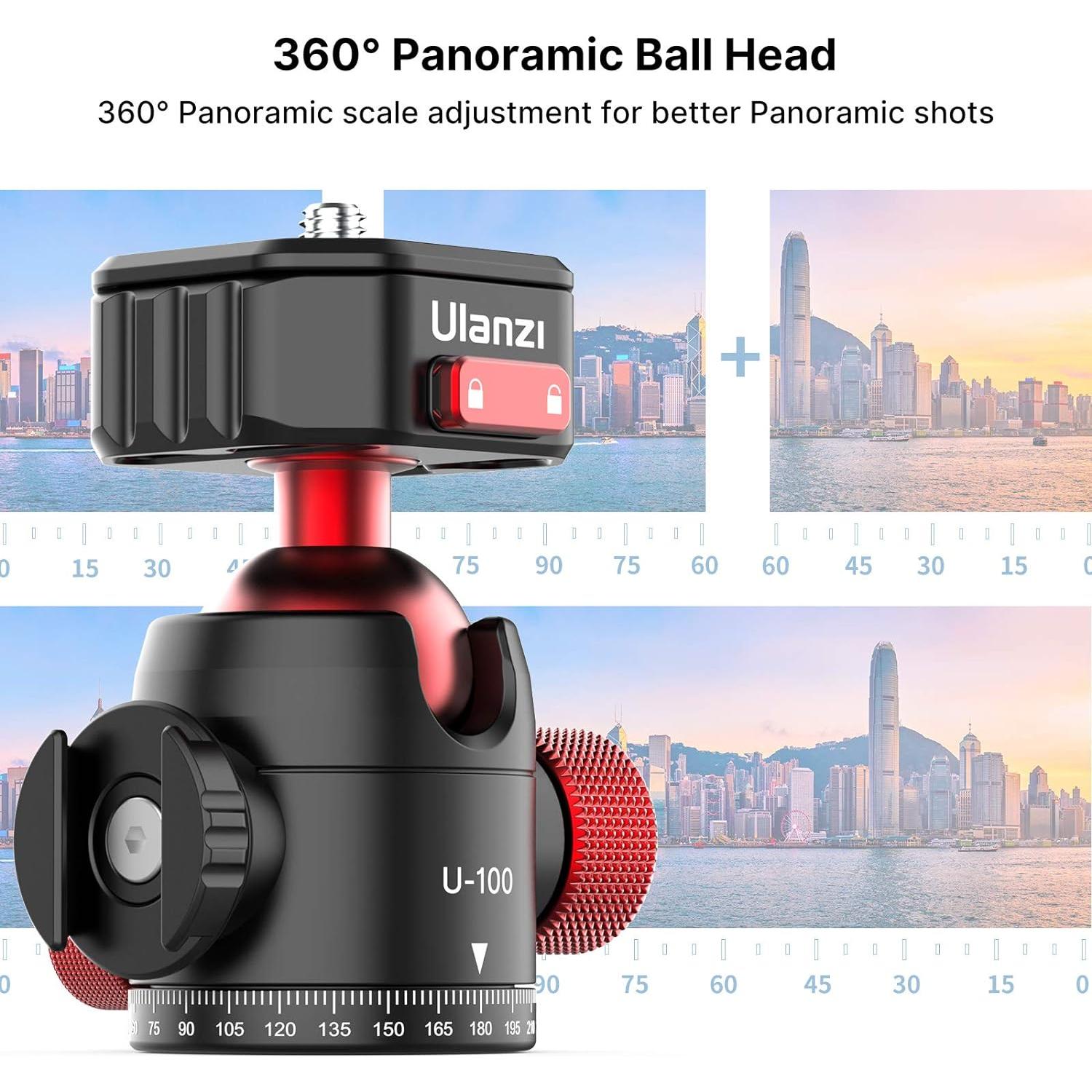 Cabezal de bola ULANZI Claw QR 360° metal 20 kg para cámara