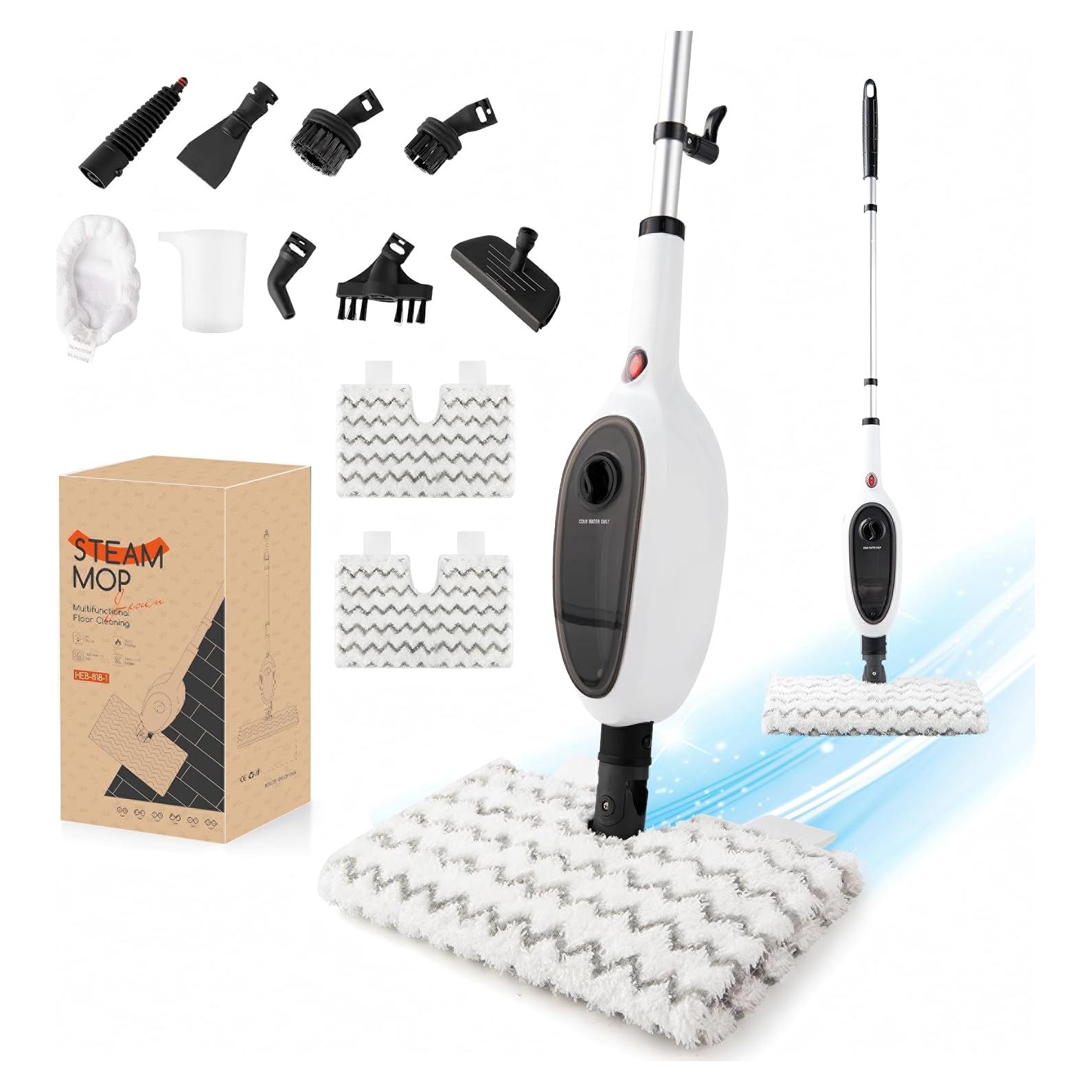 Mopa de Vapor REECOO 10 en 1, Calentamiento Rápido 15s, 280ml