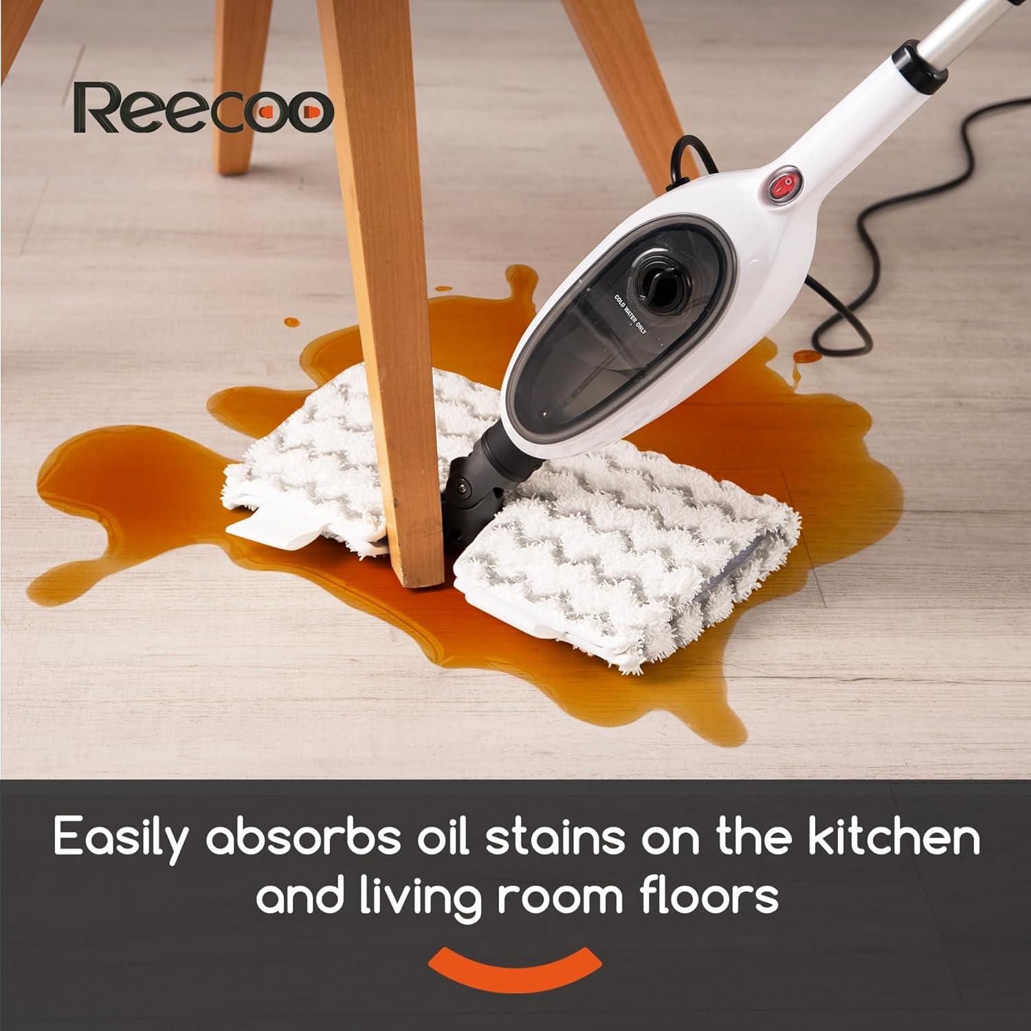 Mopa de Vapor REECOO 10 en 1, Calentamiento Rápido 15s, 280ml