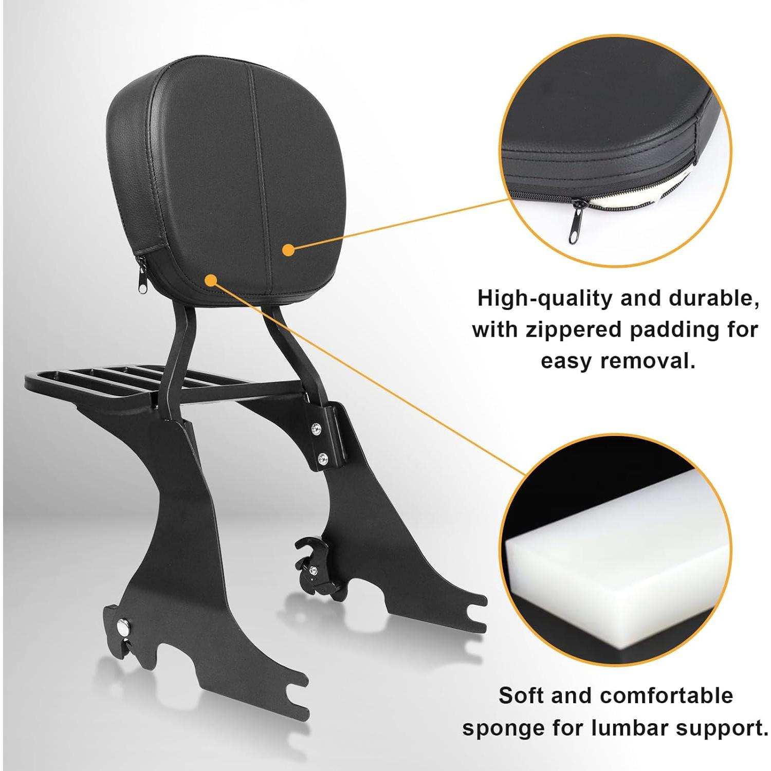 AUFER Respaldo Bajo Sissy Bar para Sportster 883/1200 2004-2024