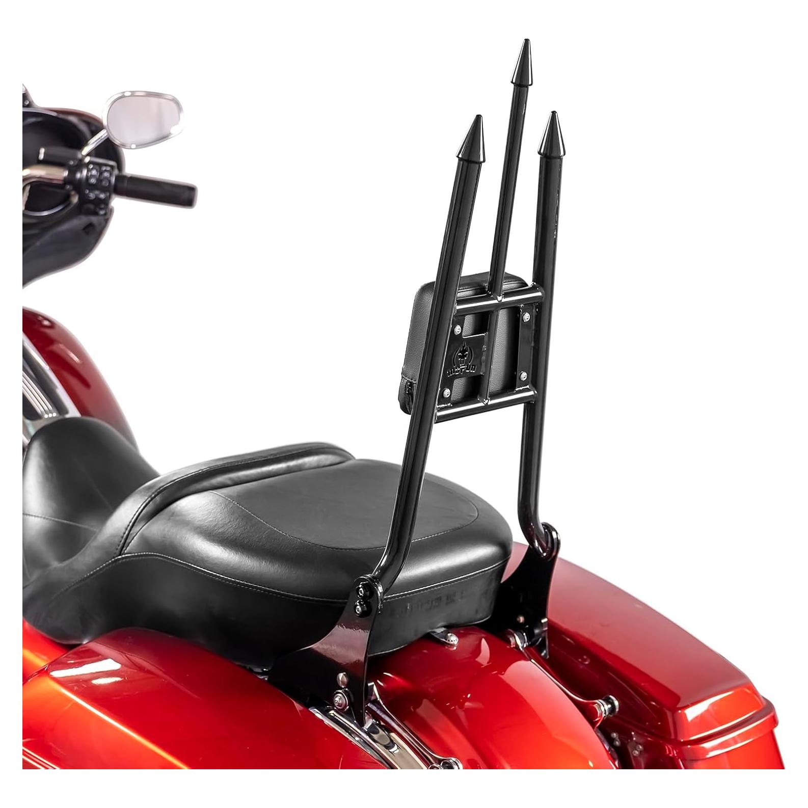 Respaldo Sissy Bar Mofun 79 cm Negro Brillante para Harley 2009-2025