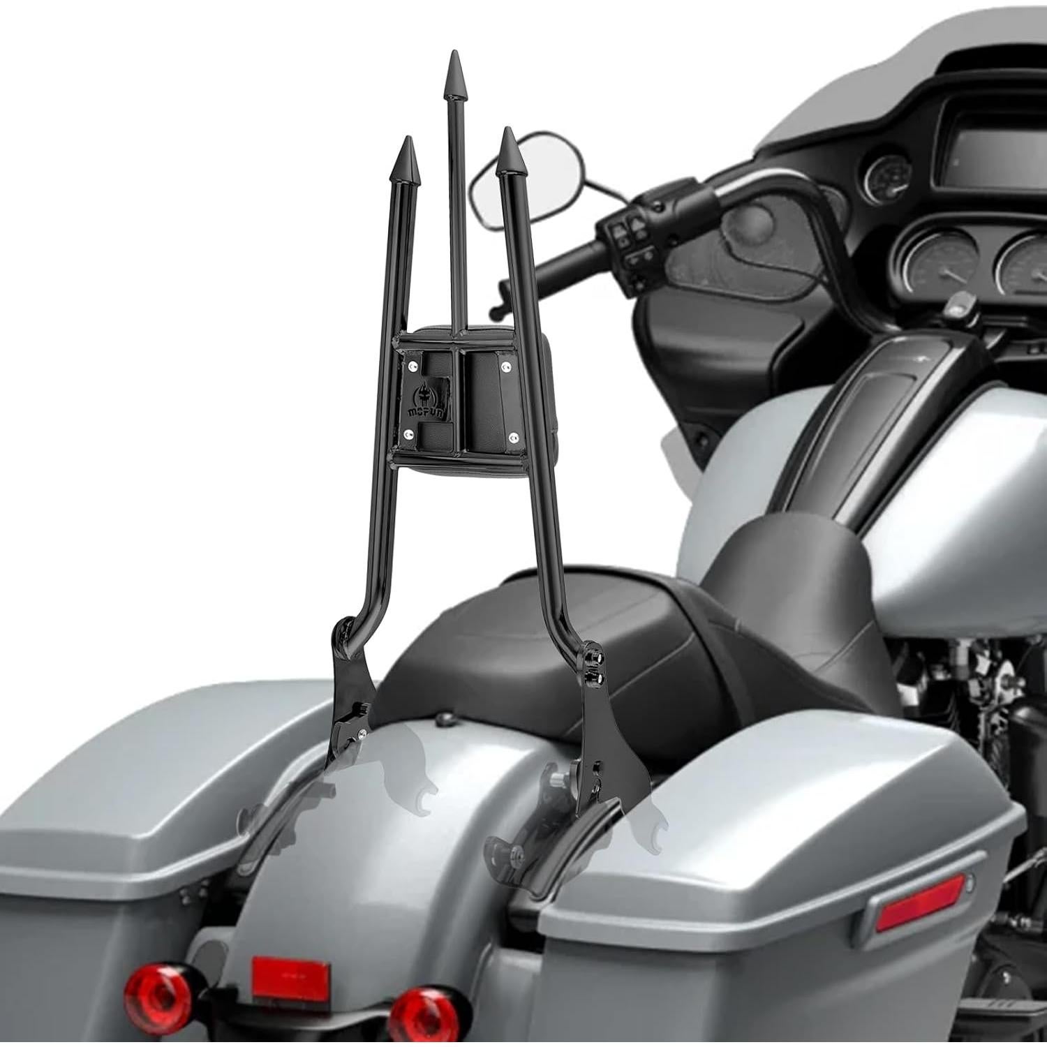 Respaldo Sissy Bar Mofun 79 cm Negro Brillante para Harley 2009-2025