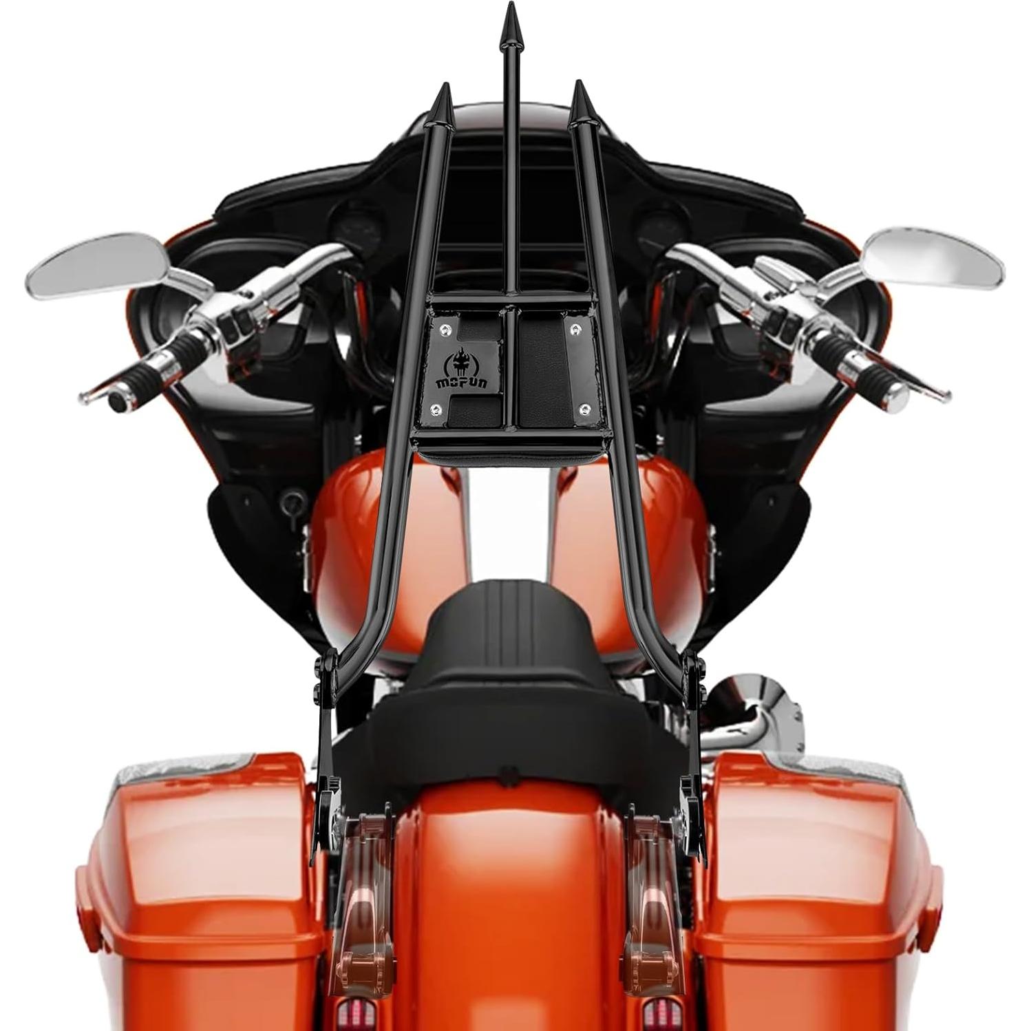 Respaldo Sissy Bar Mofun 79 cm Negro Brillante para Harley 2009-2025