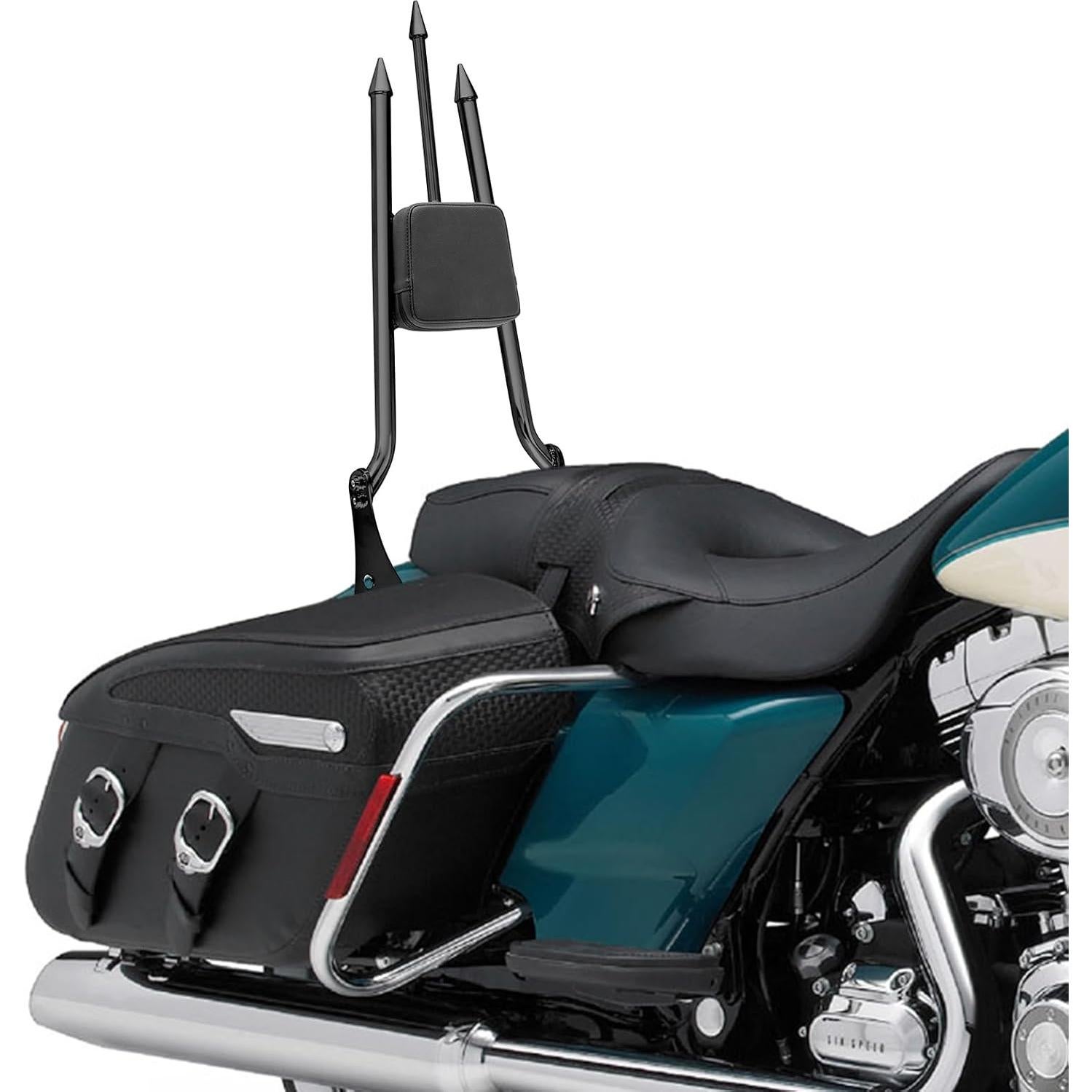 Respaldo Sissy Bar Mofun 79 cm Negro Brillante para Harley 2009-2025