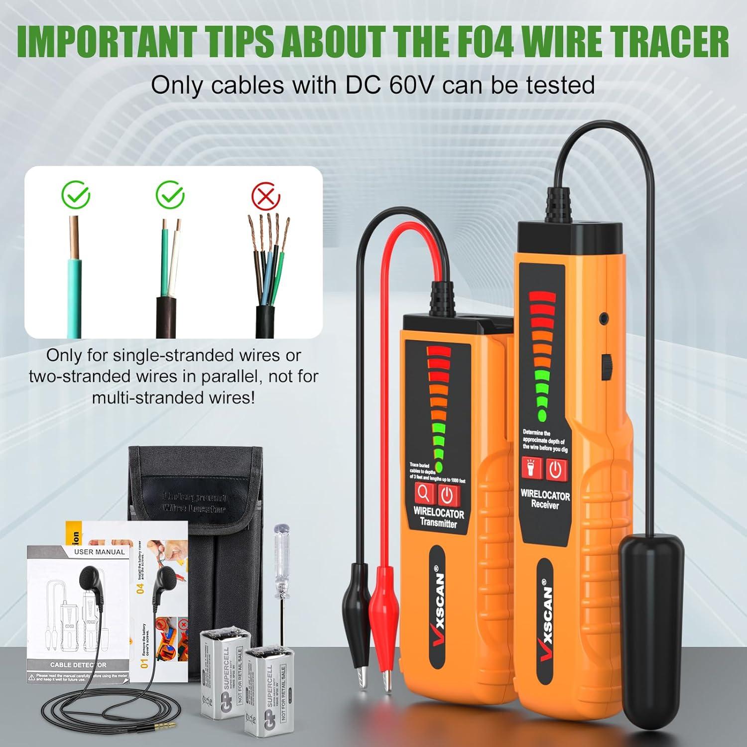 Localizador de Cables Subterráneos VXSCAN F04 con Auriculares