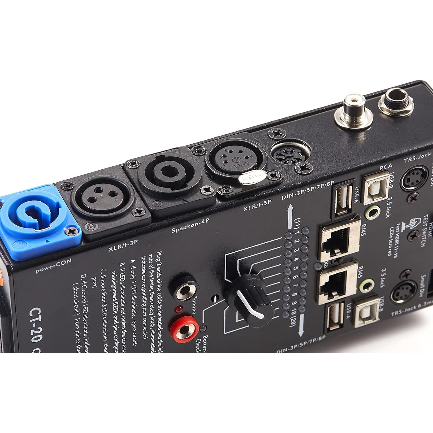 Probador de Cable de Audio MFL MF-CT20 15-en-1 LED