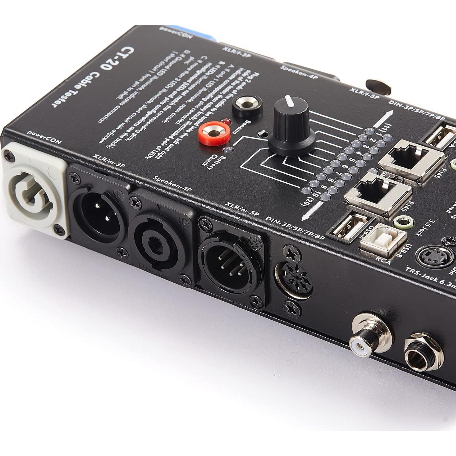 Probador de Cable de Audio MFL MF-CT20 15-en-1 LED