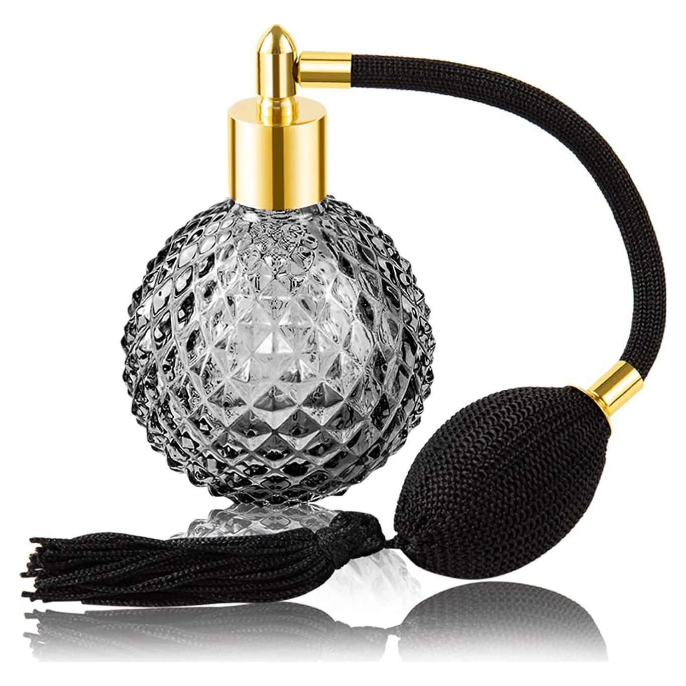 Botella de Perfume Vintage Lamoutor 100ml Negra Recargable