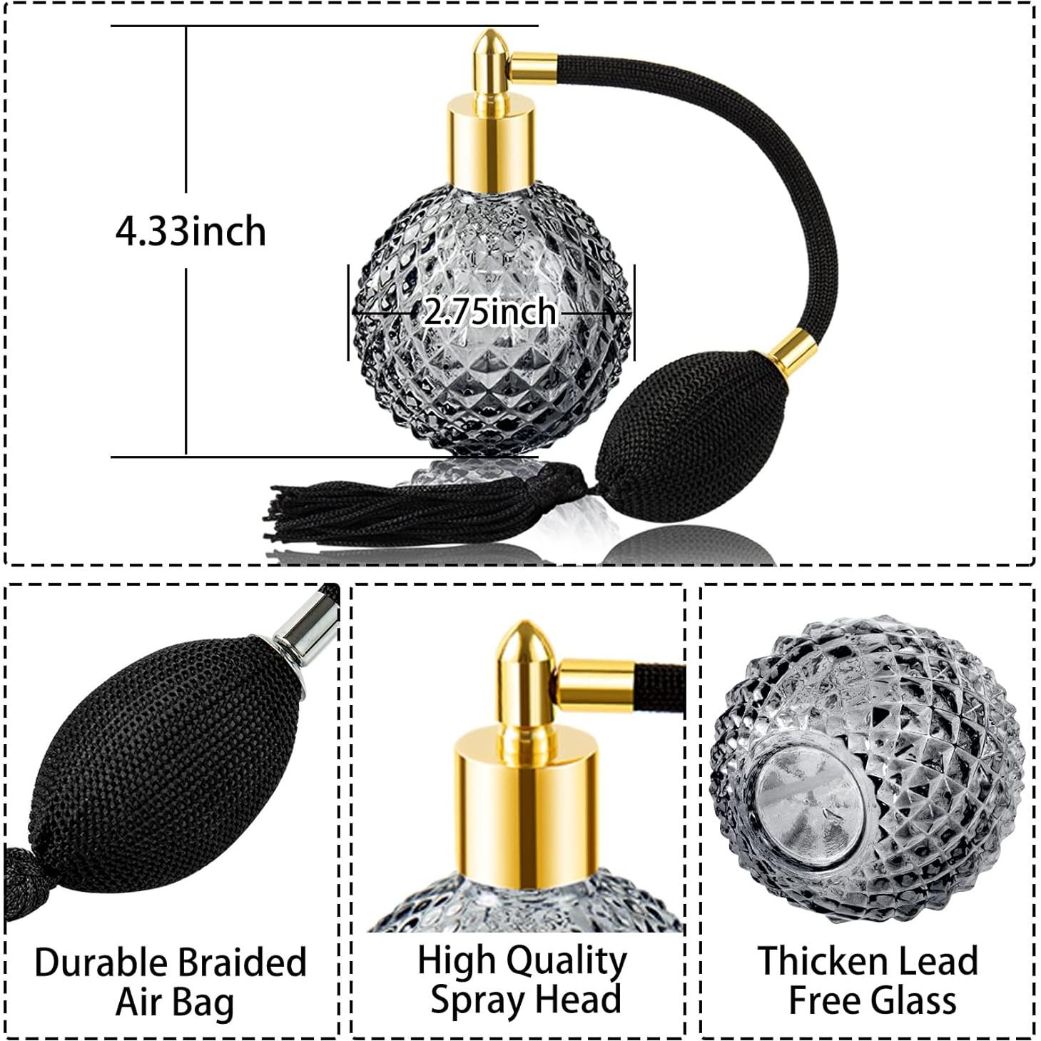 Botella de Perfume Vintage Lamoutor 100ml Negra Recargable