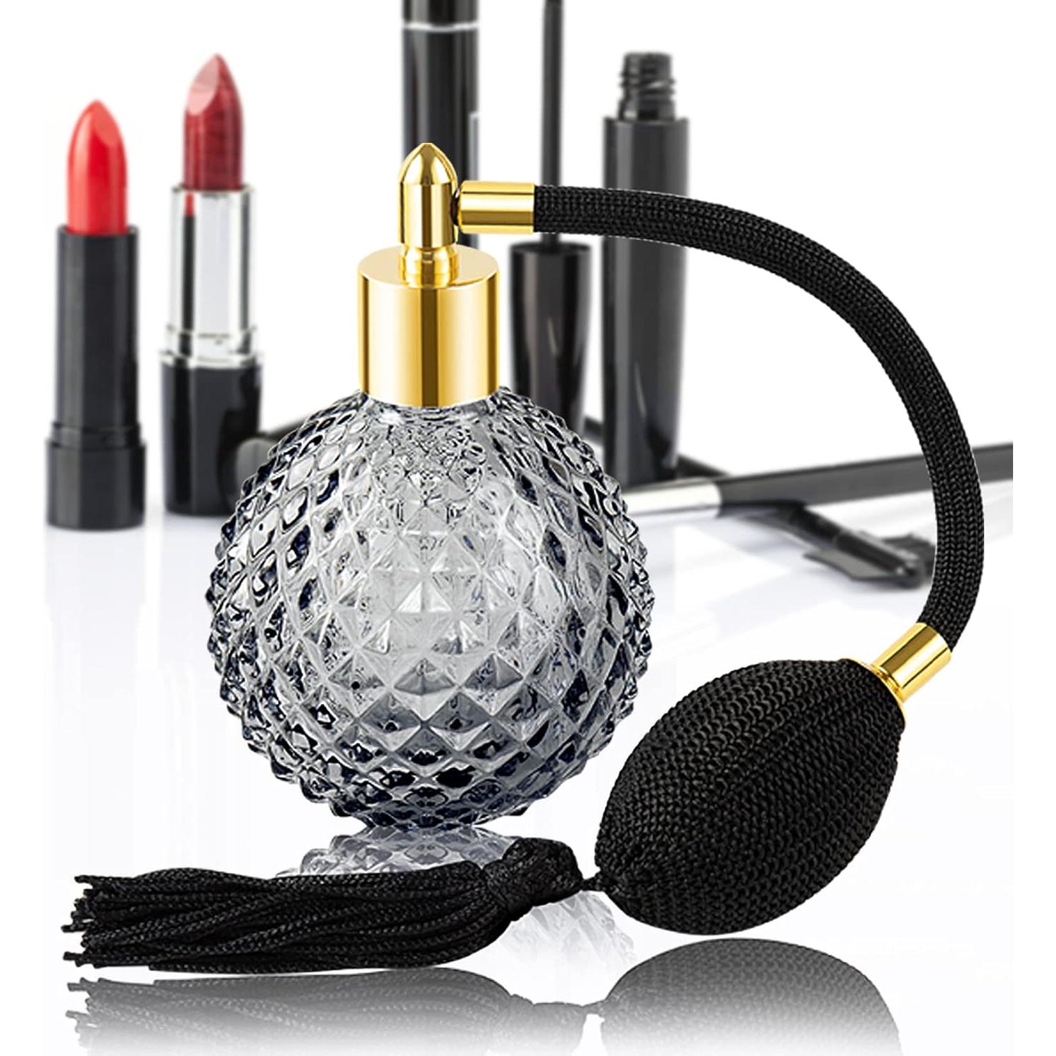 Botella de Perfume Vintage Lamoutor 100ml Negra Recargable