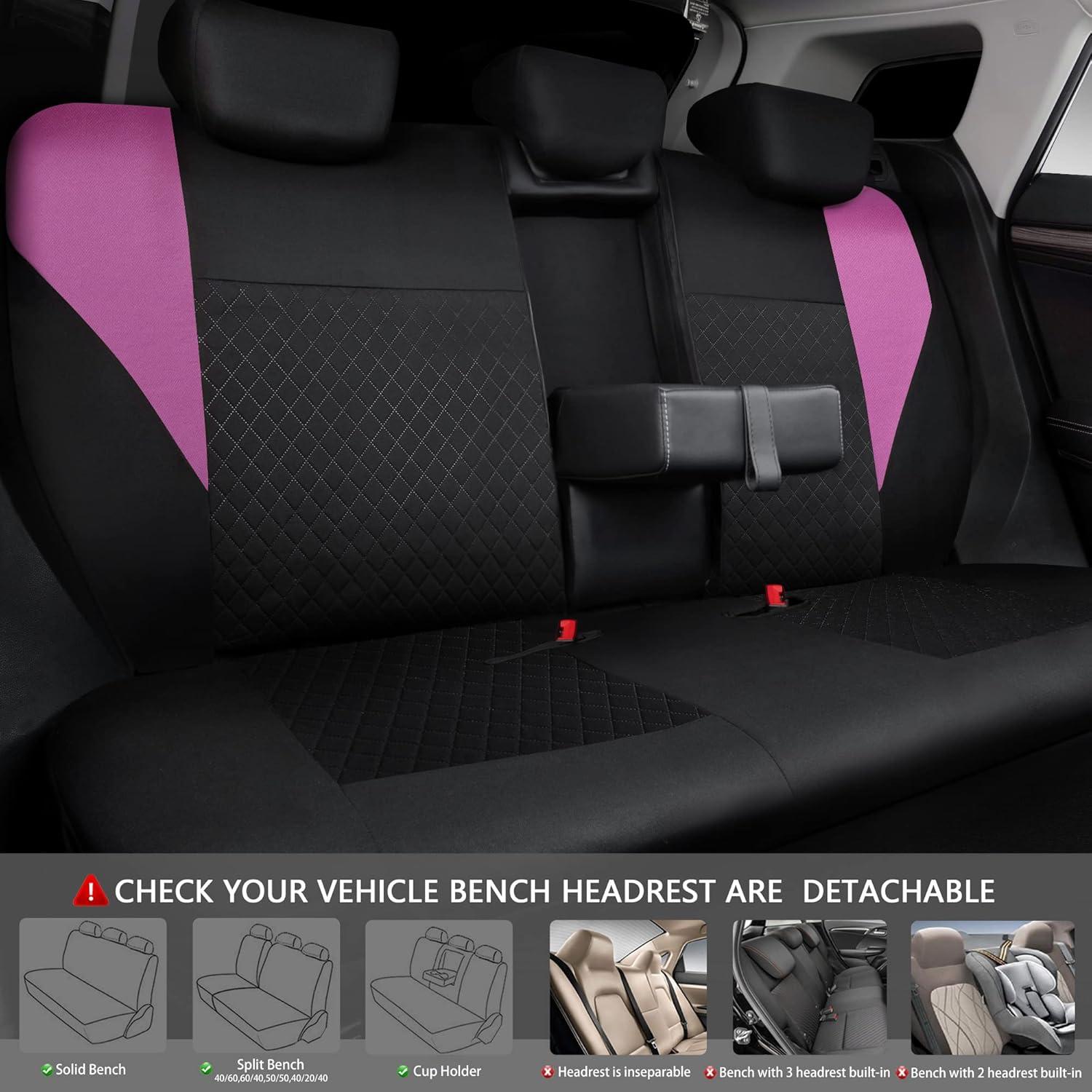 Fundas de Asiento Universales CAR PASS - Juego Completo Negro/Rosa