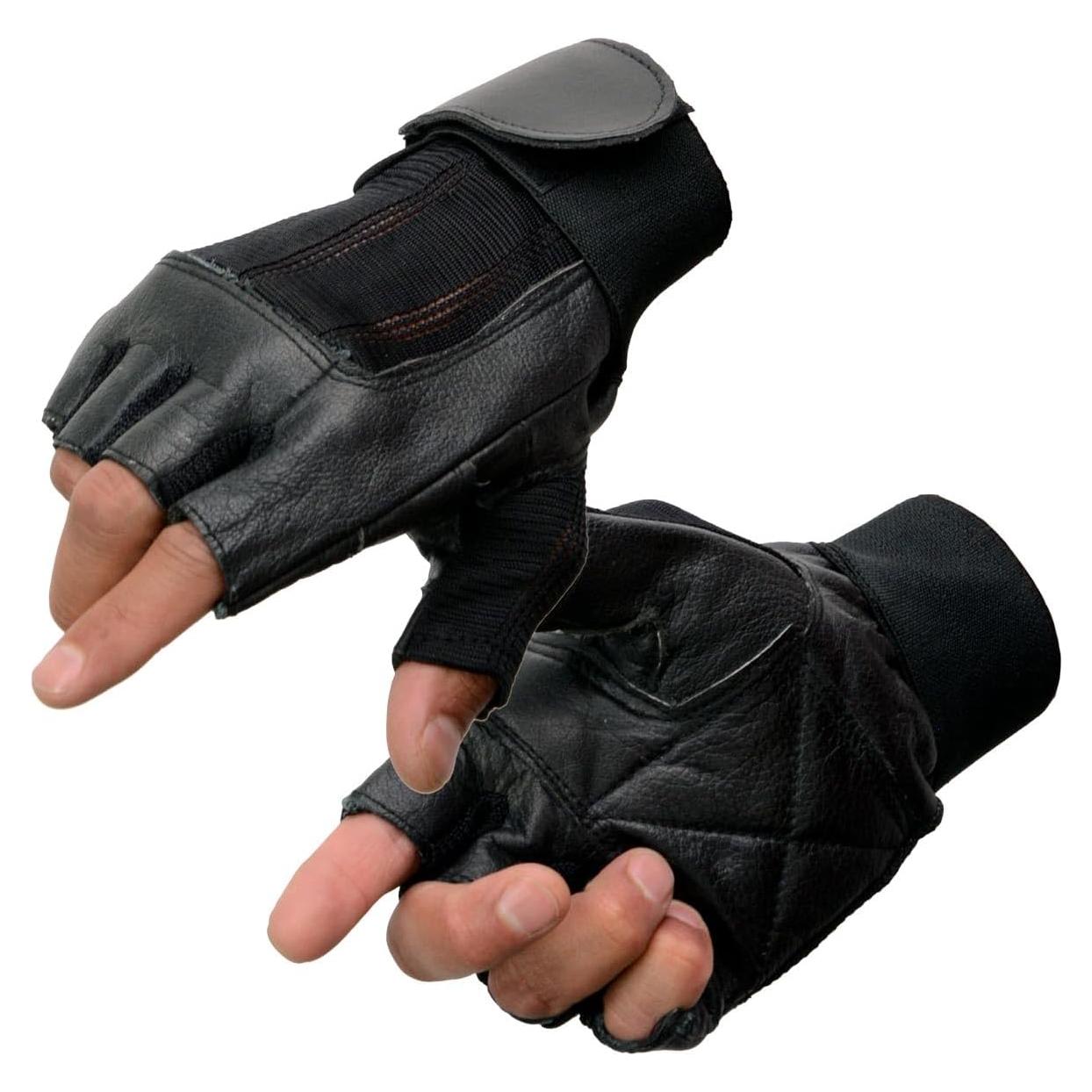 Guantes de Motocicleta Milwaukee MG7562 Cuero Sin Dedos - Grande