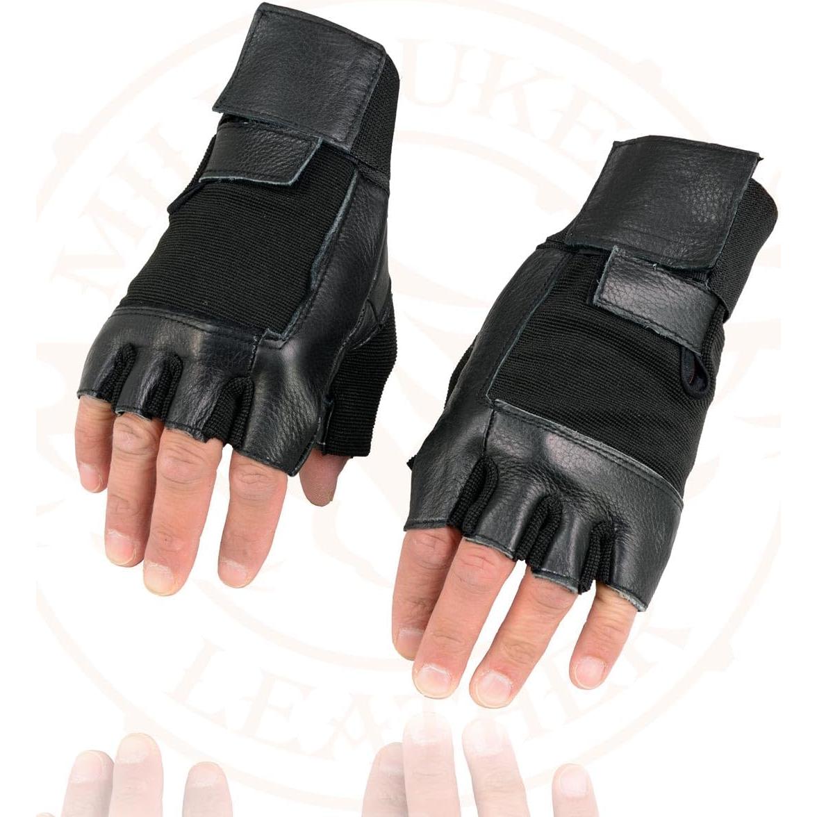 Guantes de Motocicleta Milwaukee MG7562 Cuero Sin Dedos - Grande
