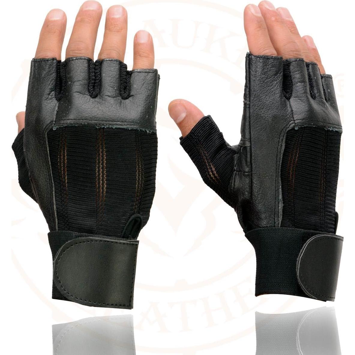 Guantes de Motocicleta Milwaukee MG7562 Cuero Sin Dedos - Grande