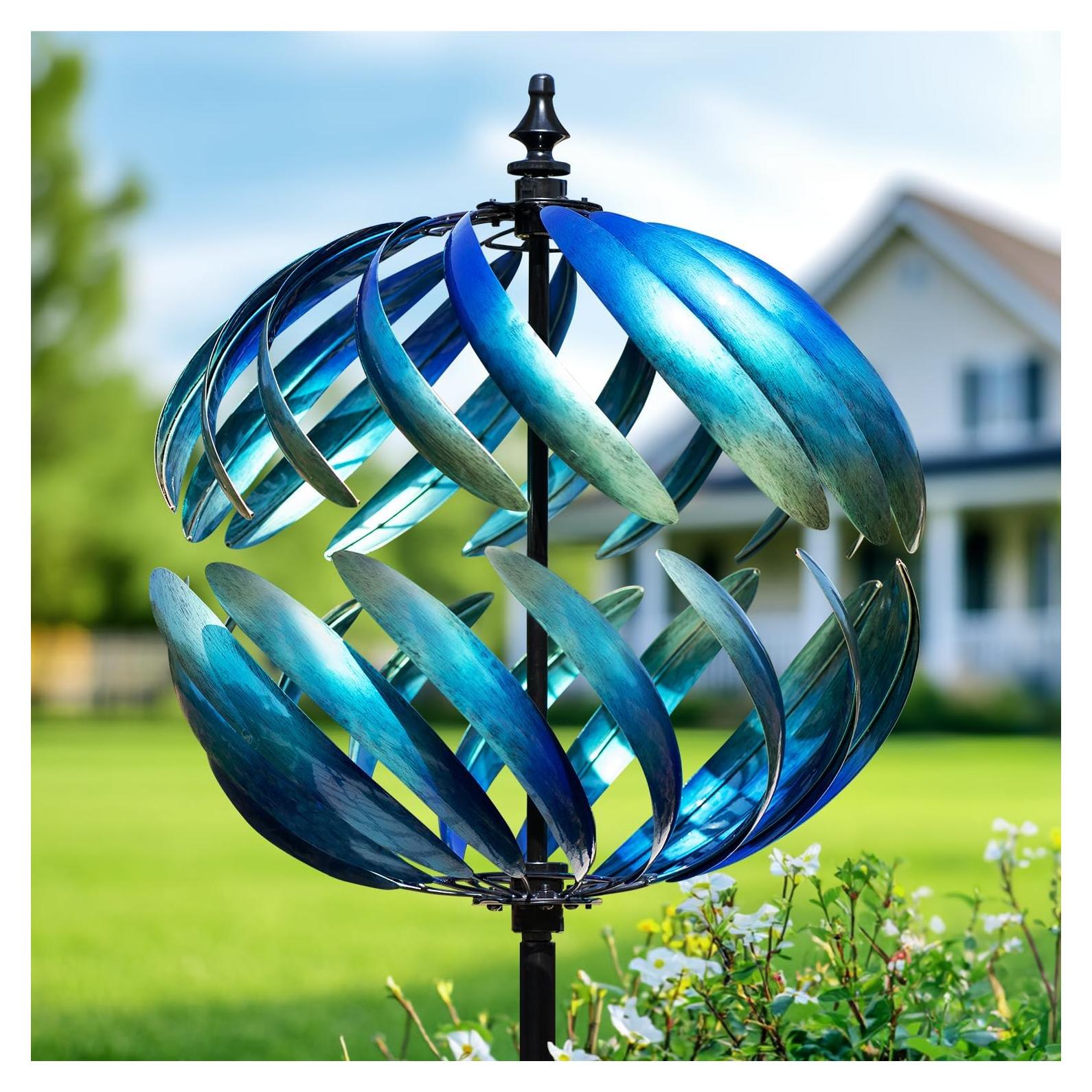 Girador de Viento Cinético LimeHill 210 cm Azul Metal