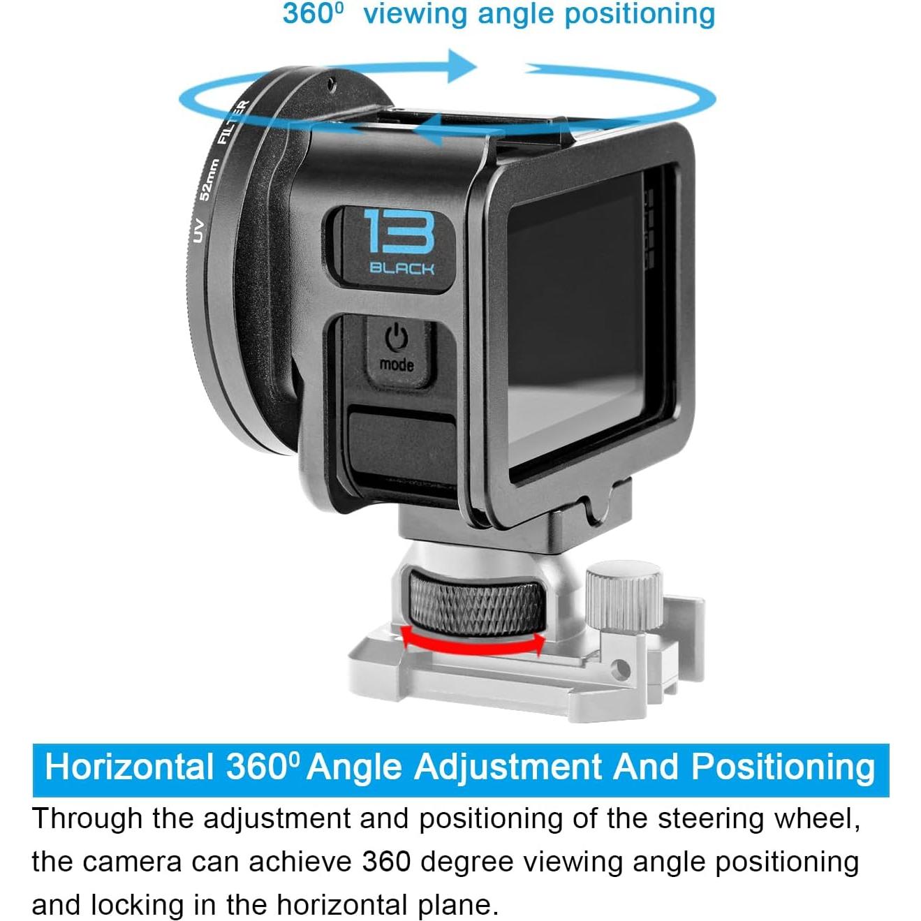 Soporte de Casco de Aluminio 360° Forevercam para GoPro Hero 13/12/11/10/9/8