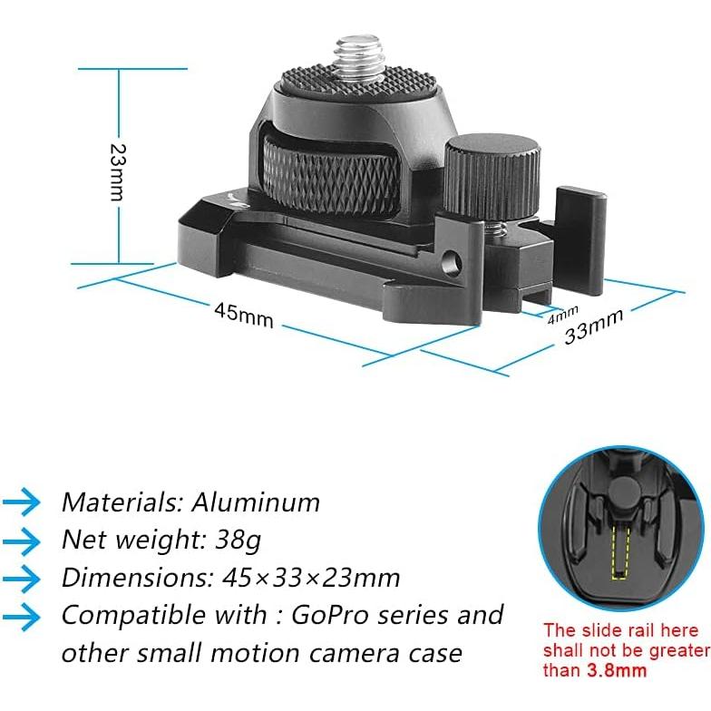 Soporte de Casco de Aluminio 360° Forevercam para GoPro Hero 13/12/11/10/9/8