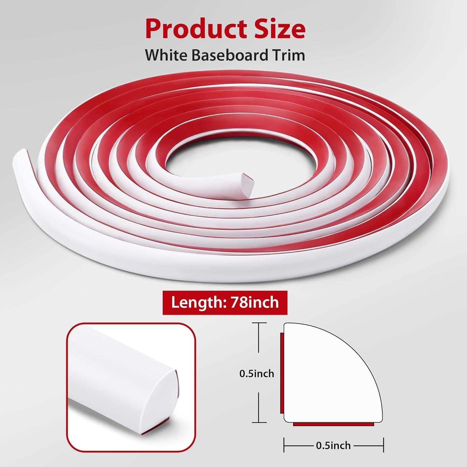 Moldura Cuarterona Flexible Autoadhesiva 240cm Blanco