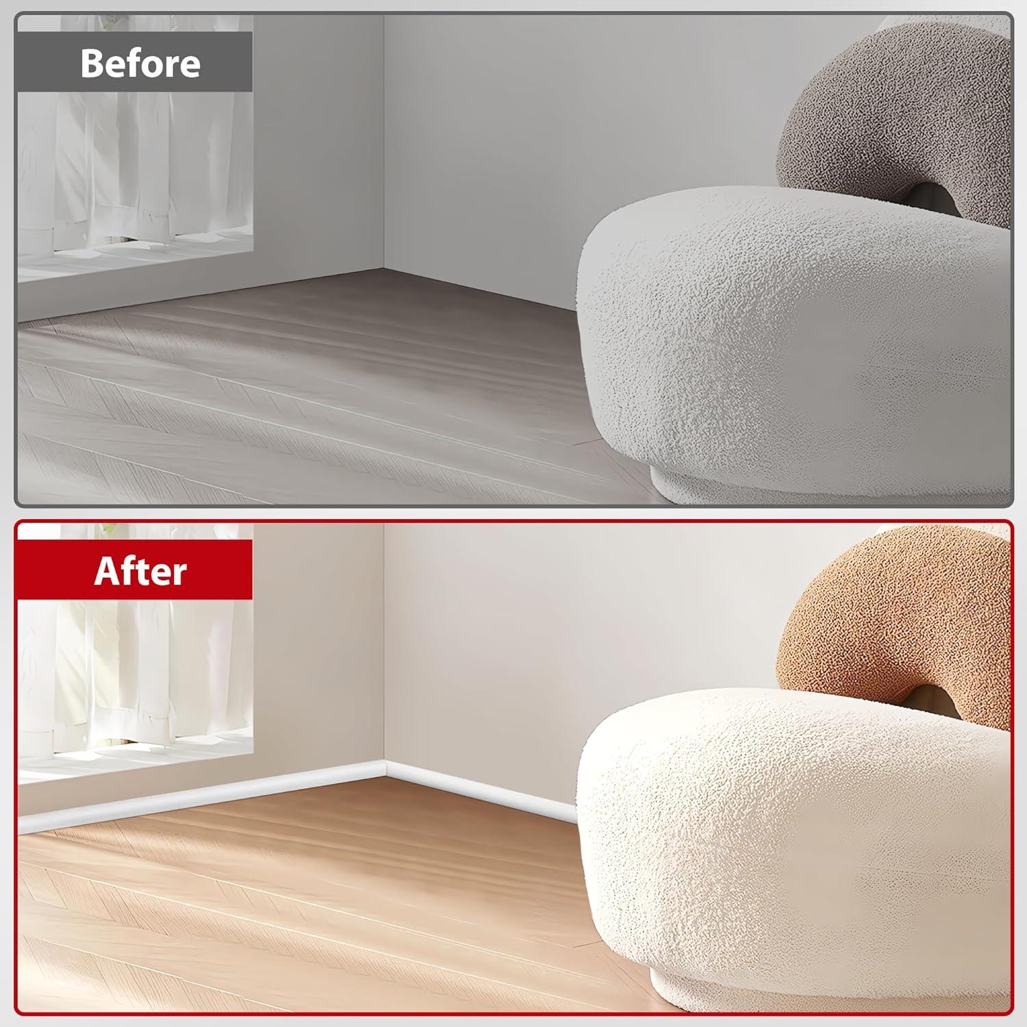 Moldura Cuarterona Flexible Autoadhesiva 240cm Blanco