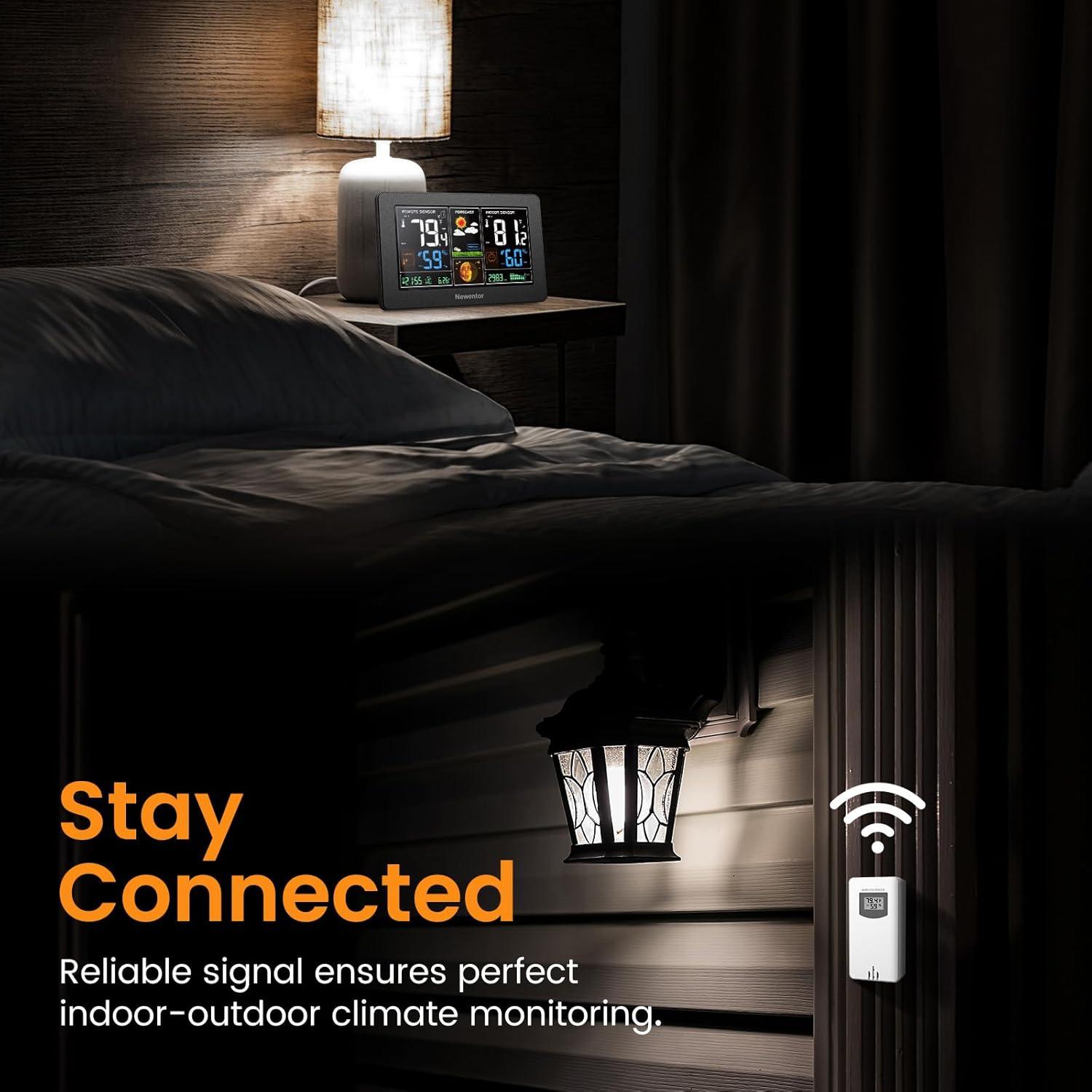 Estación Meteorológica Inalámbrica Newentor Q3 con Reloj Atómico