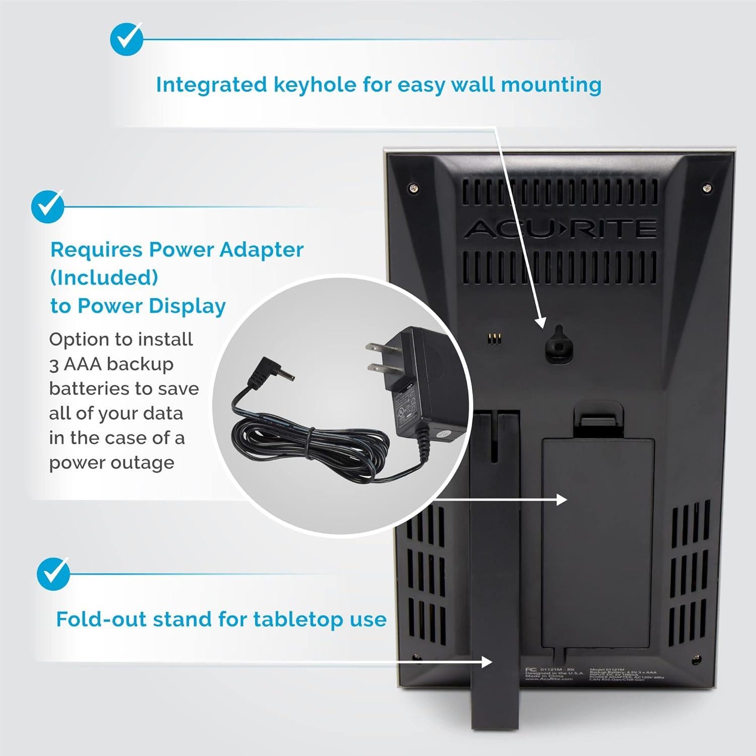 Estación Meteorológica Digital AcuRite 01121M con Temperatura y Humedad