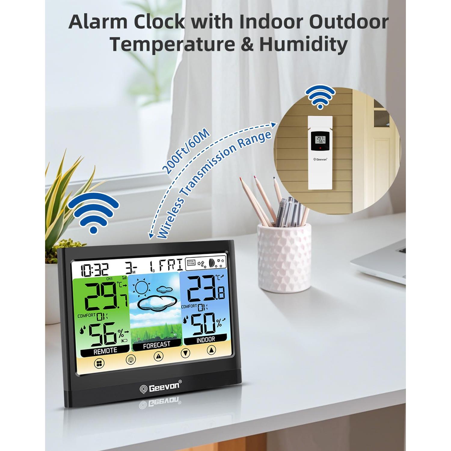 Estación Meteorológica Inalámbrica Geevon con Pantalla Táctil LCD