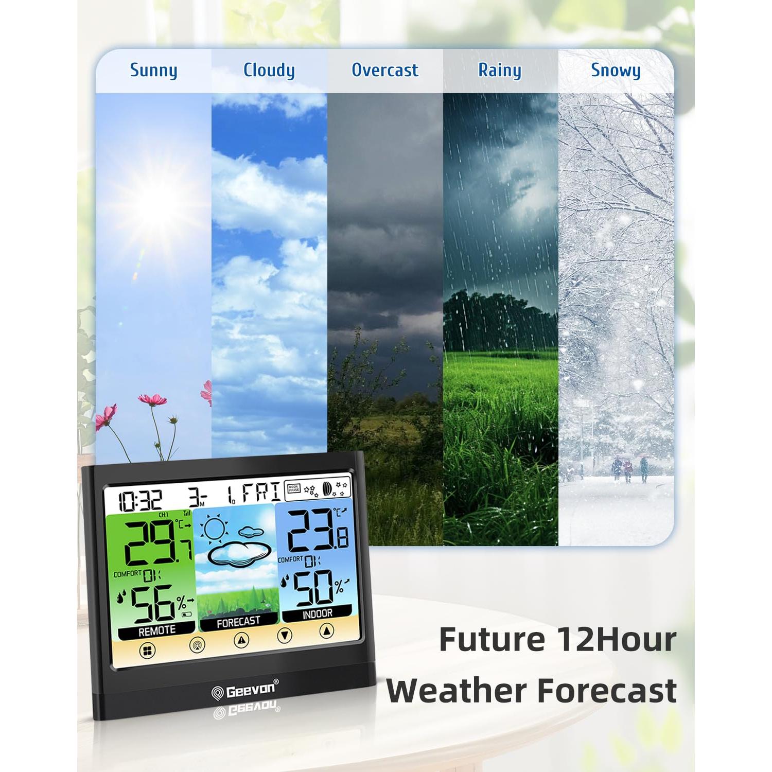 Estación Meteorológica Inalámbrica Geevon con Pantalla Táctil LCD
