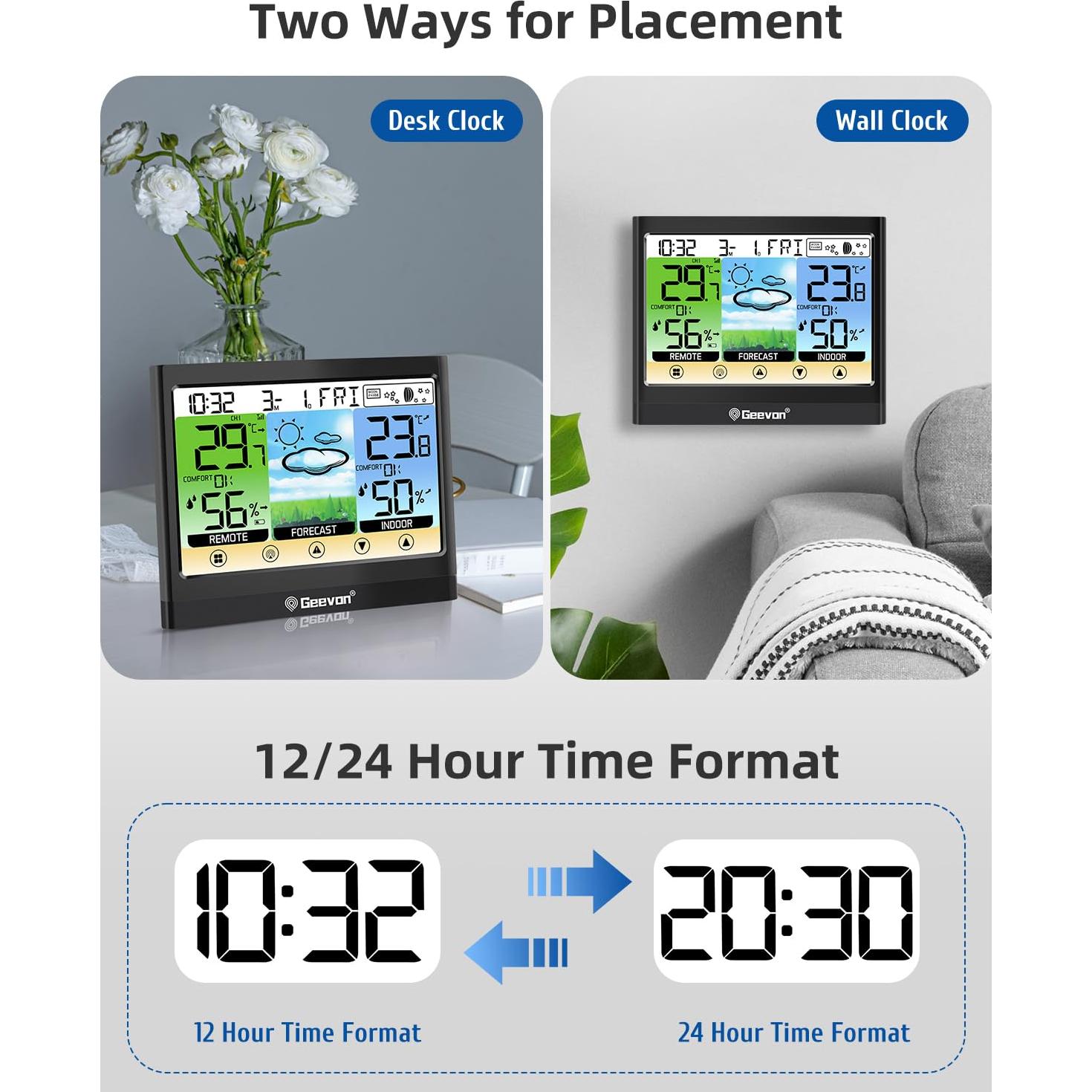 Estación Meteorológica Inalámbrica Geevon con Pantalla Táctil LCD