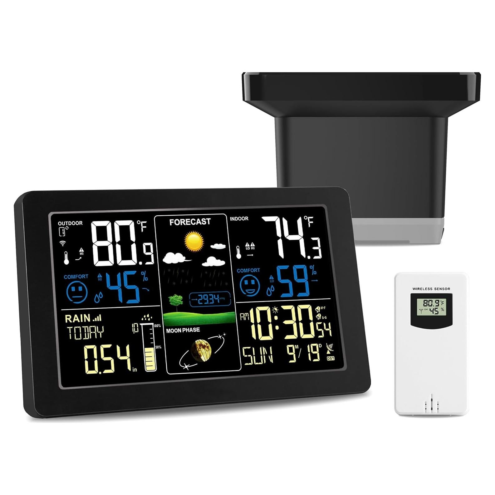 Estación Meteorológica Digital HQcontL con Pluviómetro Inalámbrico