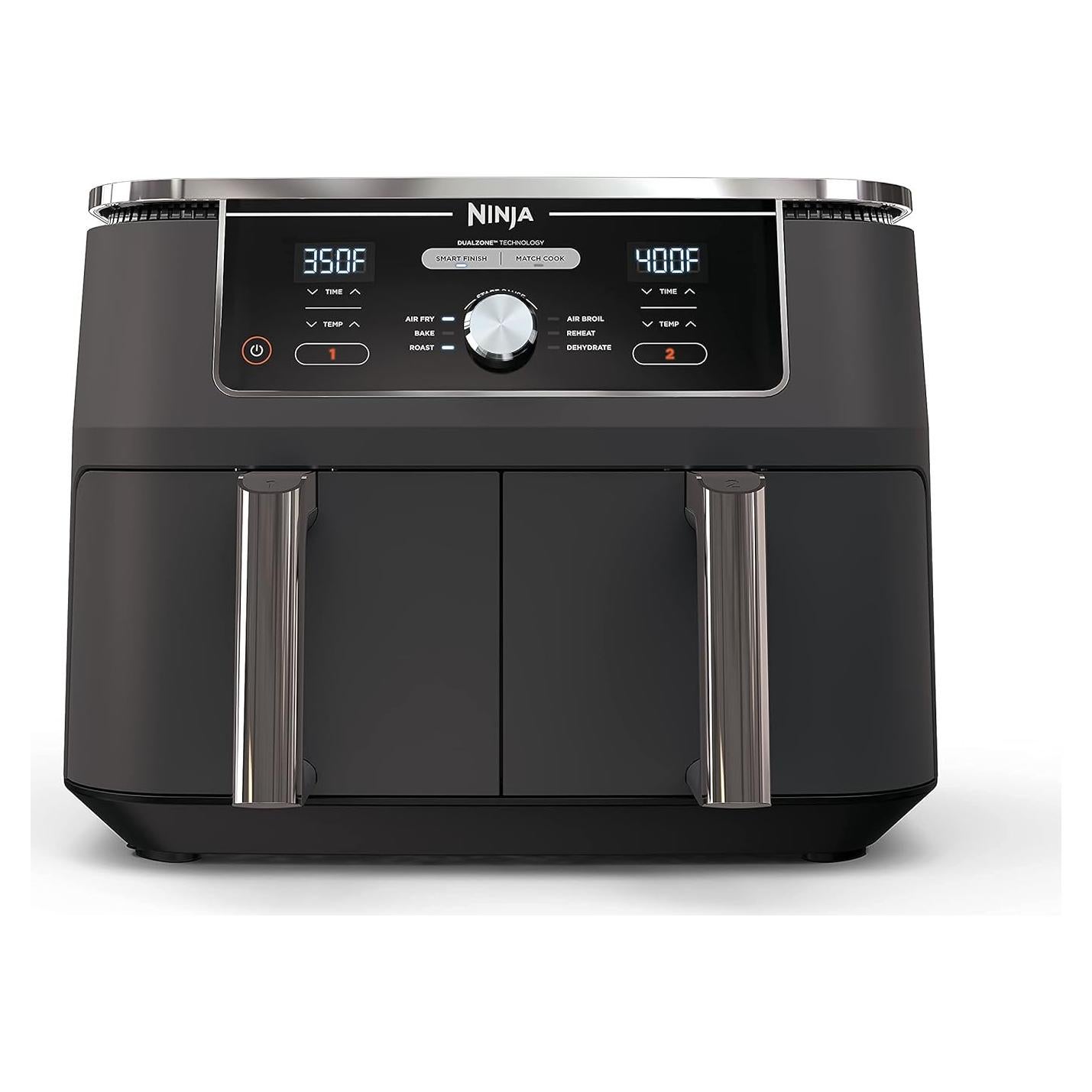 Freidora de Aire Ninja DZ401 10 Qt 6-en-1 DualZone XL Gris