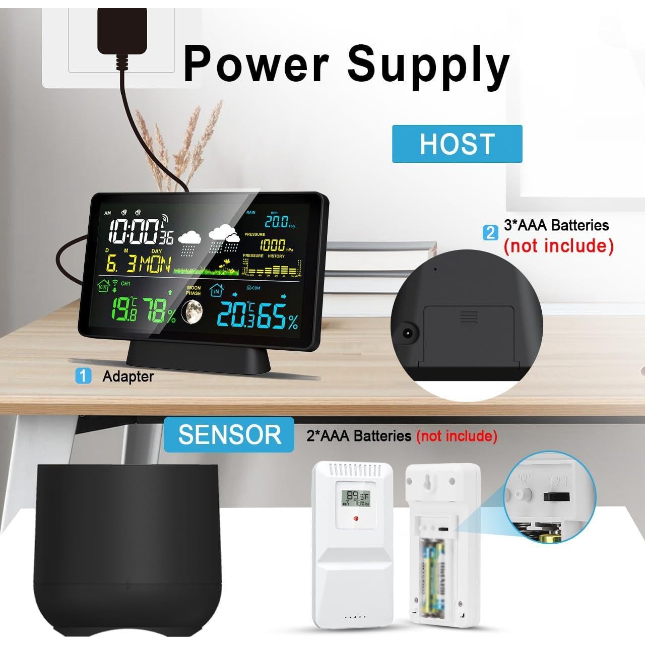 Estación Meteorológica Inalámbrica Biuwing con Pluviómetro Digital