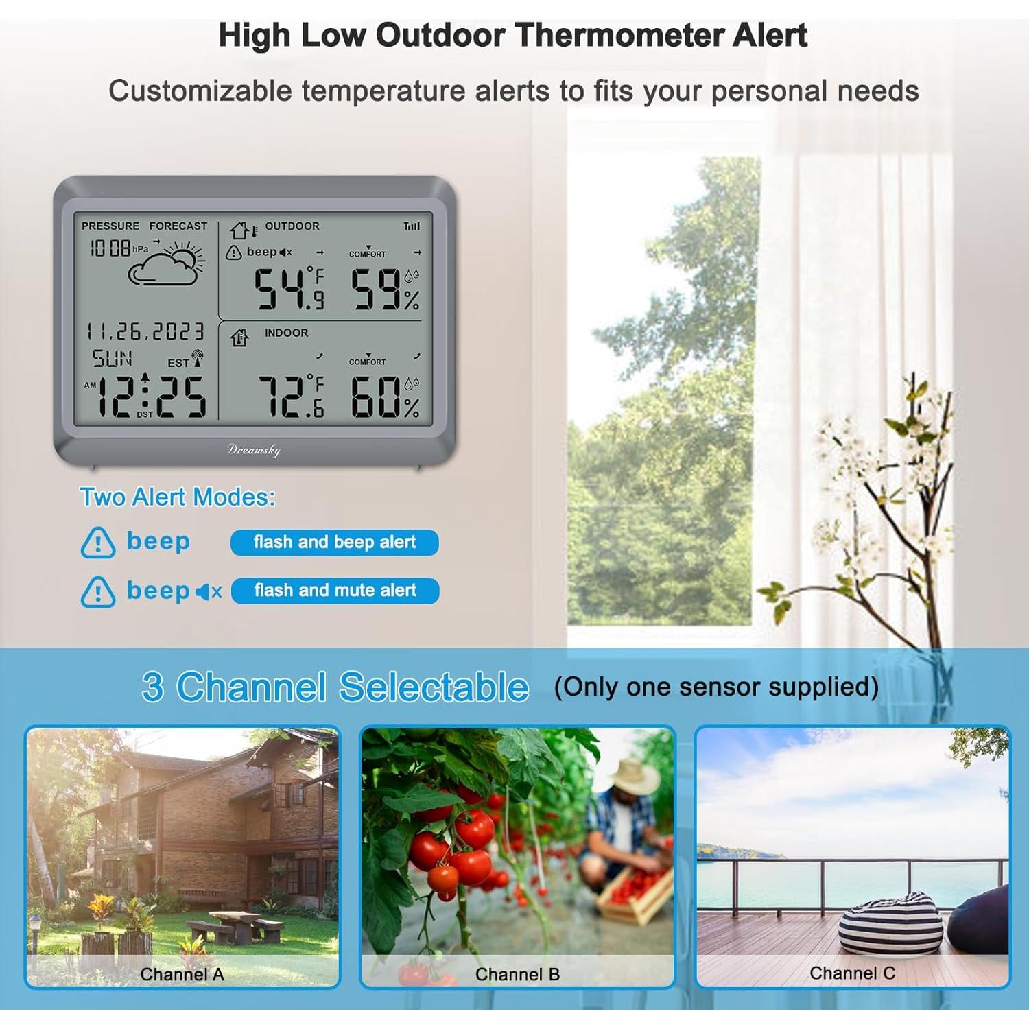 Estación Meteorológica DreamSky DS23W1 Inalámbrica con Termómetro y Higrómetro
