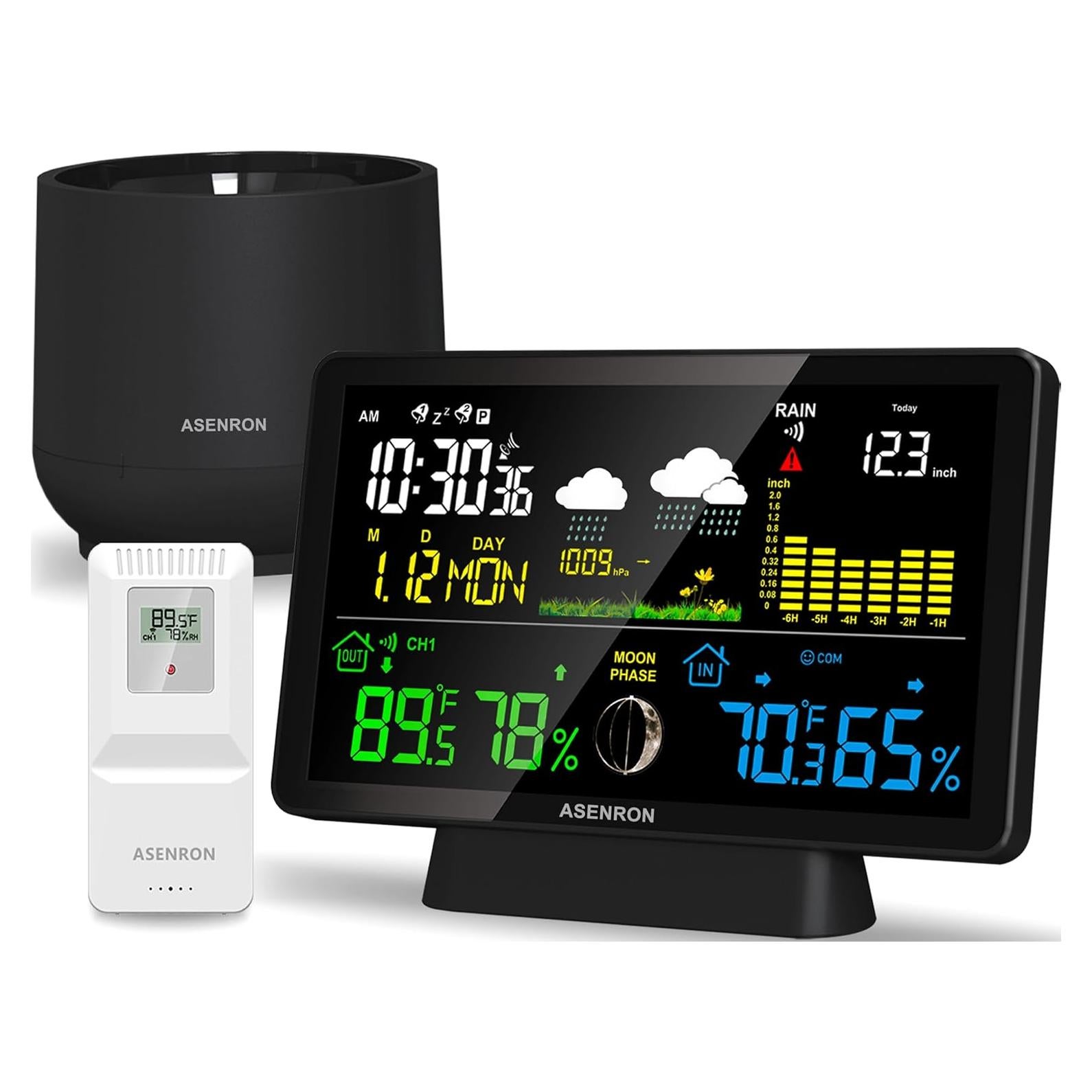 Estación Meteorológica Asenron con Pluviómetro Digital 5065-3S