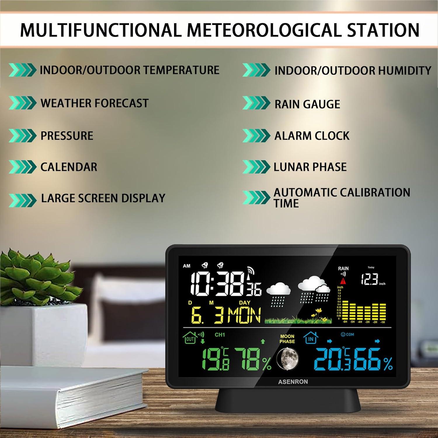 Estación Meteorológica Asenron con Pluviómetro Digital 5065-3S