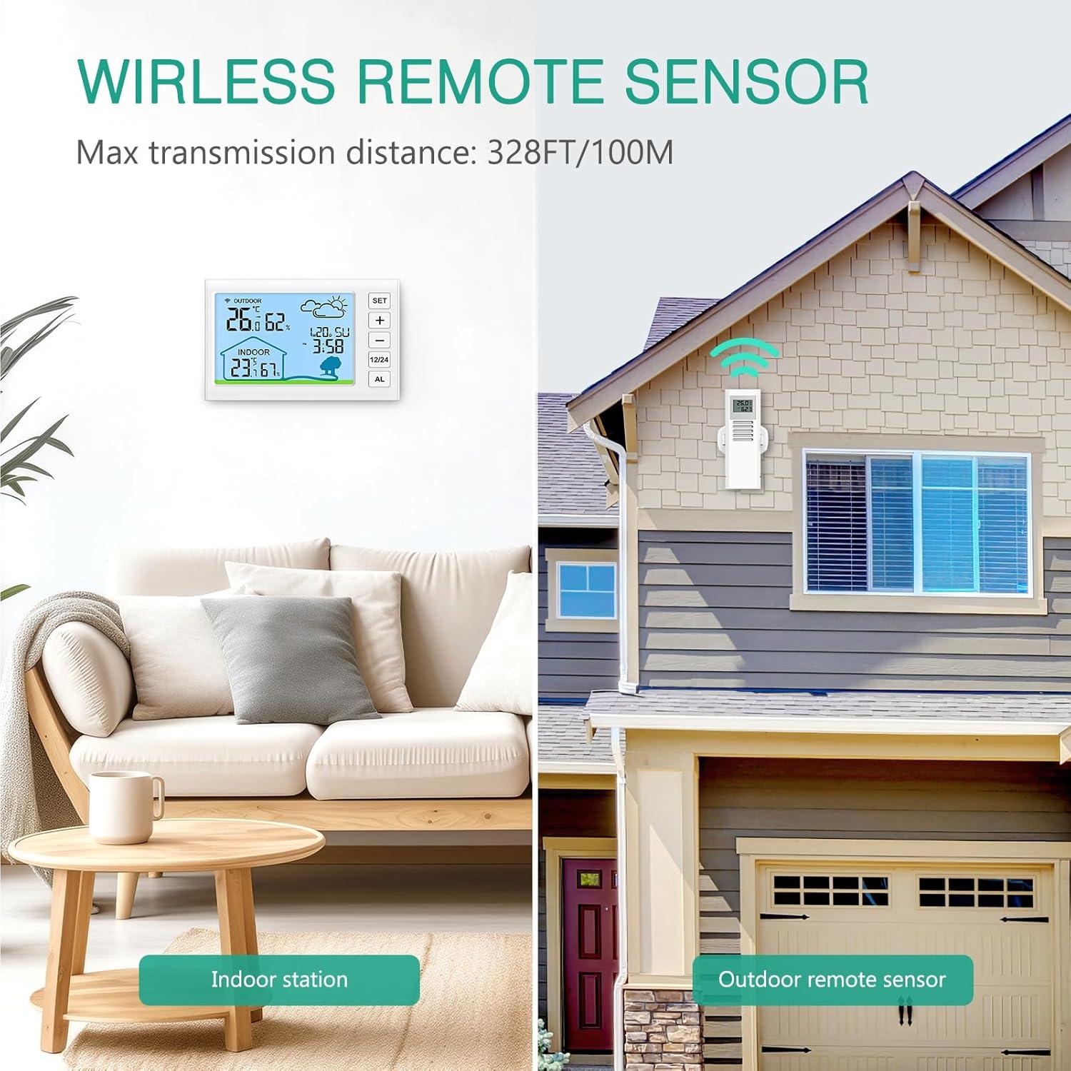 Estación Meteorológica Inalámbrica ORIA con Reloj y Termómetro