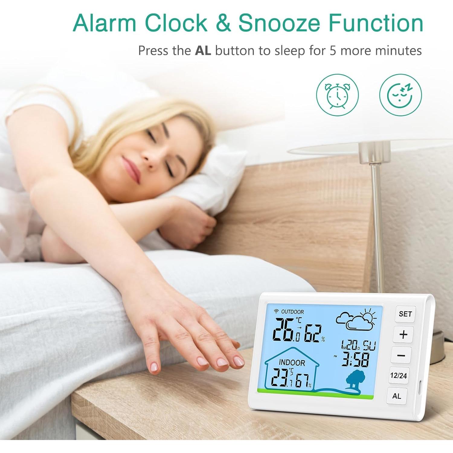 Estación Meteorológica Inalámbrica ORIA con Reloj y Termómetro