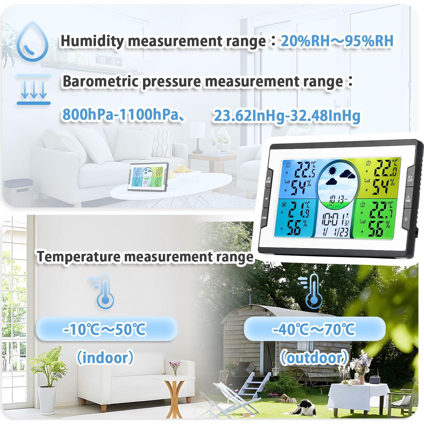 Estación Meteorológica Inalámbrica Moongiantgo con 3 Sensores