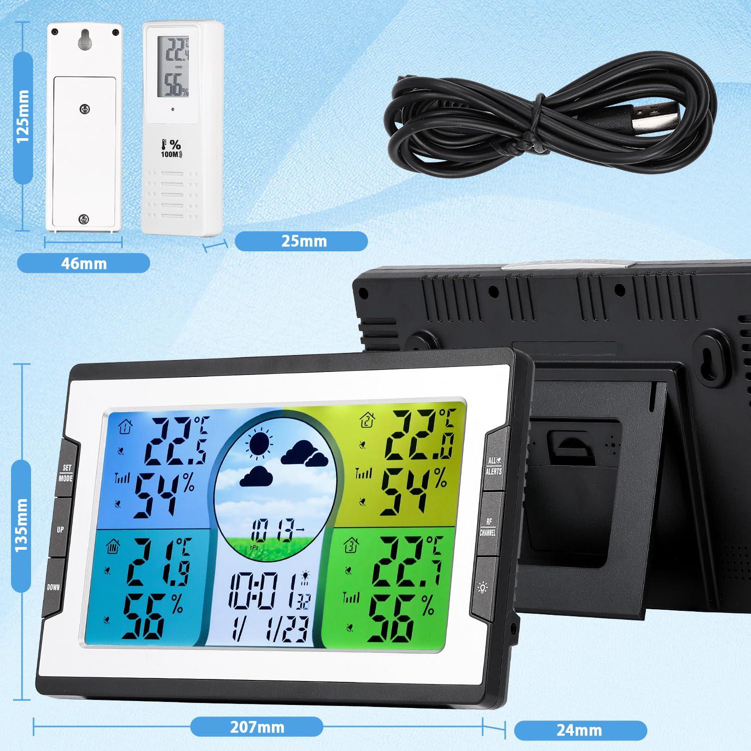 Estación Meteorológica Inalámbrica Moongiantgo con 3 Sensores