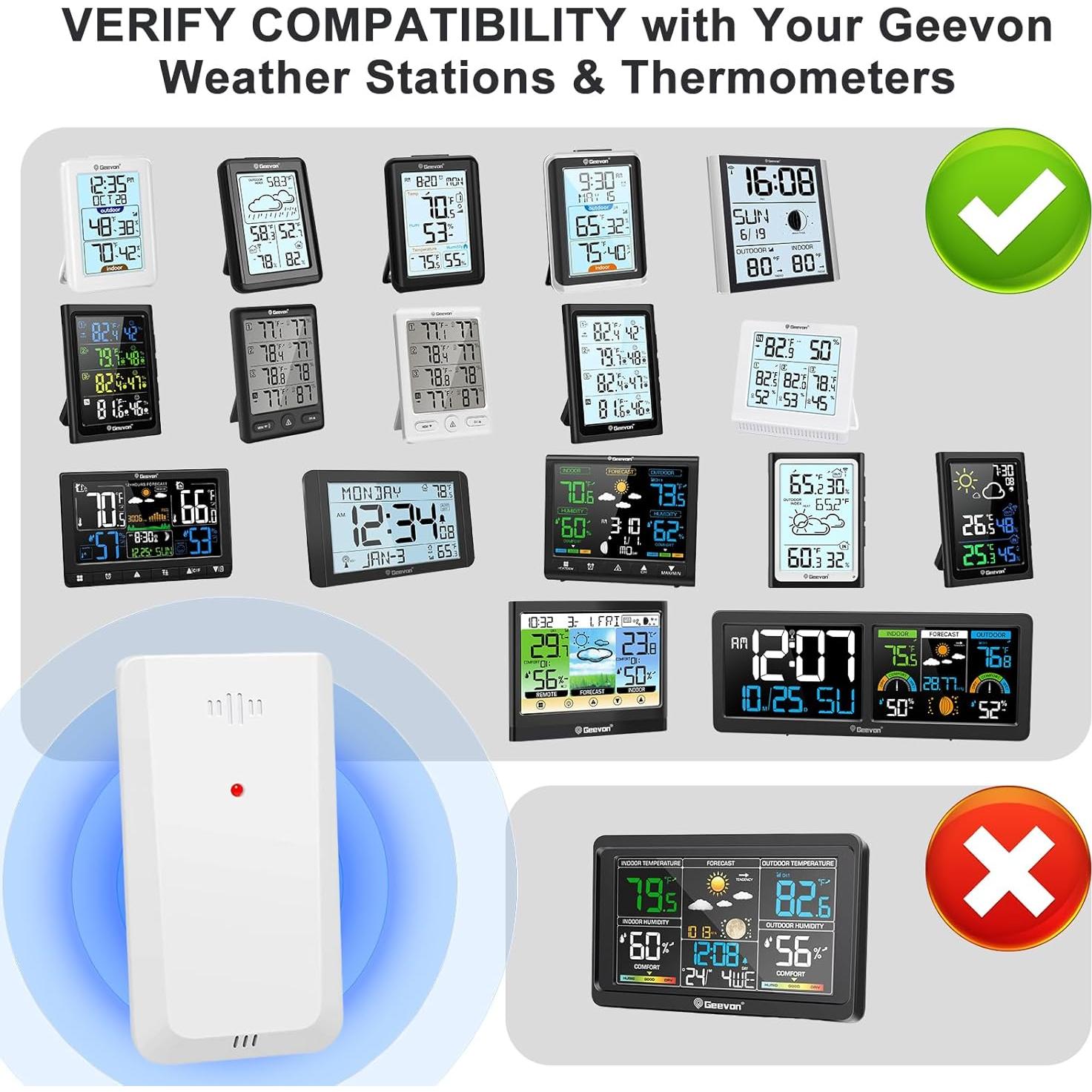 Sensor Remoto Inalámbrico Exterior Geevon TX19 para Estación Meteorológica
