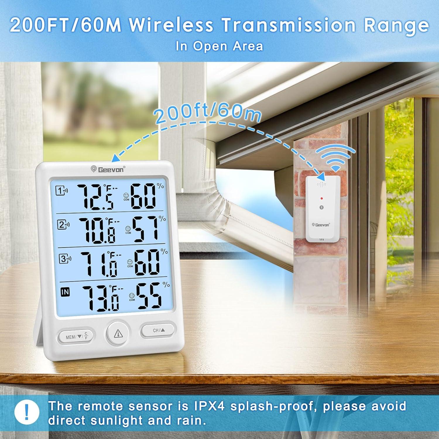 Sensor Remoto Inalámbrico Exterior Geevon TX19 para Estación Meteorológica